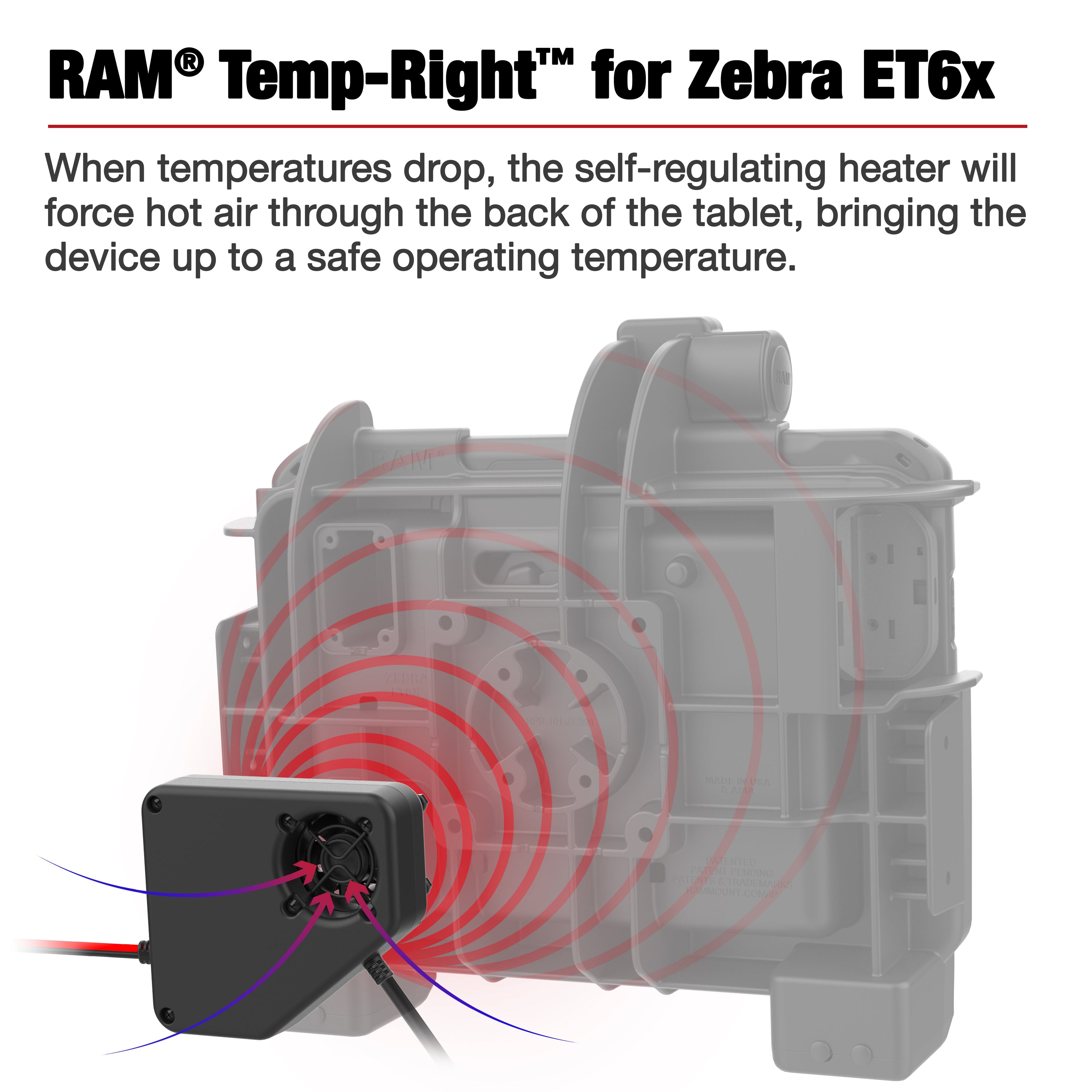 RAM-DOCK-HEATER1-EU:RAM-DOCK-HEATER1-EU_1:RAM® Temp-Right™ Dock Heating Module for Zebra ET6x & Getac ZX10