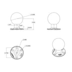 RAM-E-202U:RAM-E-202U_1:RAM® Large Round Plate with Ball - E Size