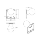 RAM-E-246U:RAM-E-246U_1:RAM® 100x100mm VESA Plate with Ball - E Size
