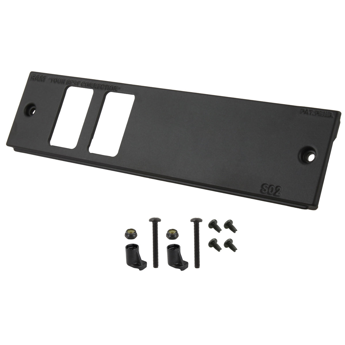RAM-FP2-S2L-0830-1450:RAM-FP2-S2L-0830-1450_1:RAM® Tough-Box™ 2" Faceplate with Two Switch Ports