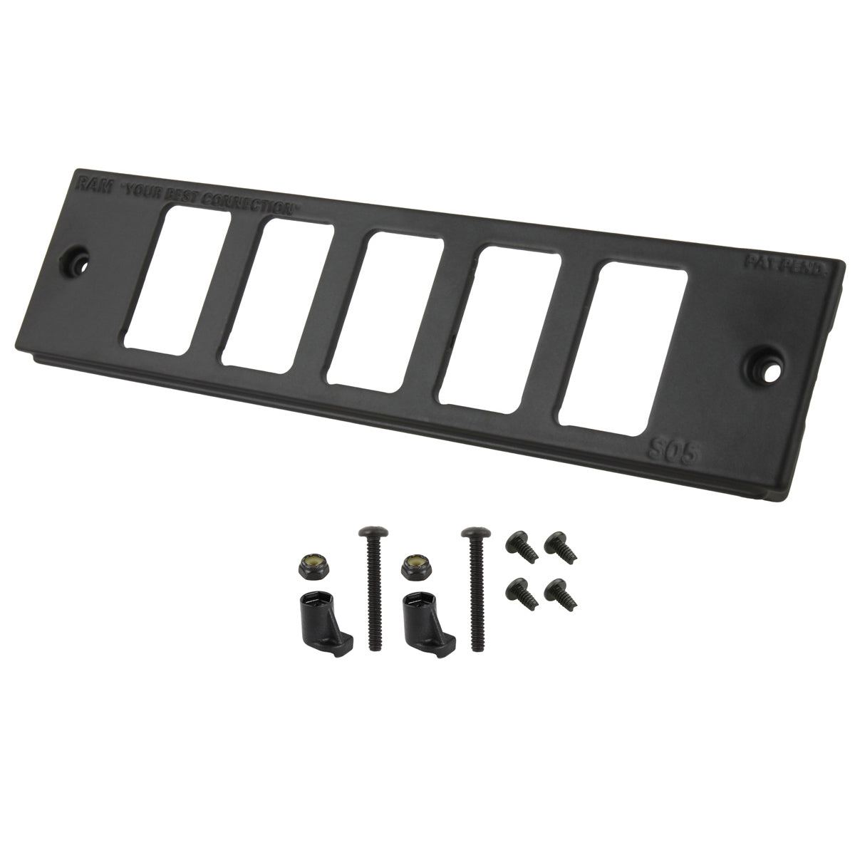 RAM-FP2-S5-0830-1450:RAM-FP2-S5-0830-1450_1:RAM® Tough-Box™ 2" Faceplate with Five Switch Ports