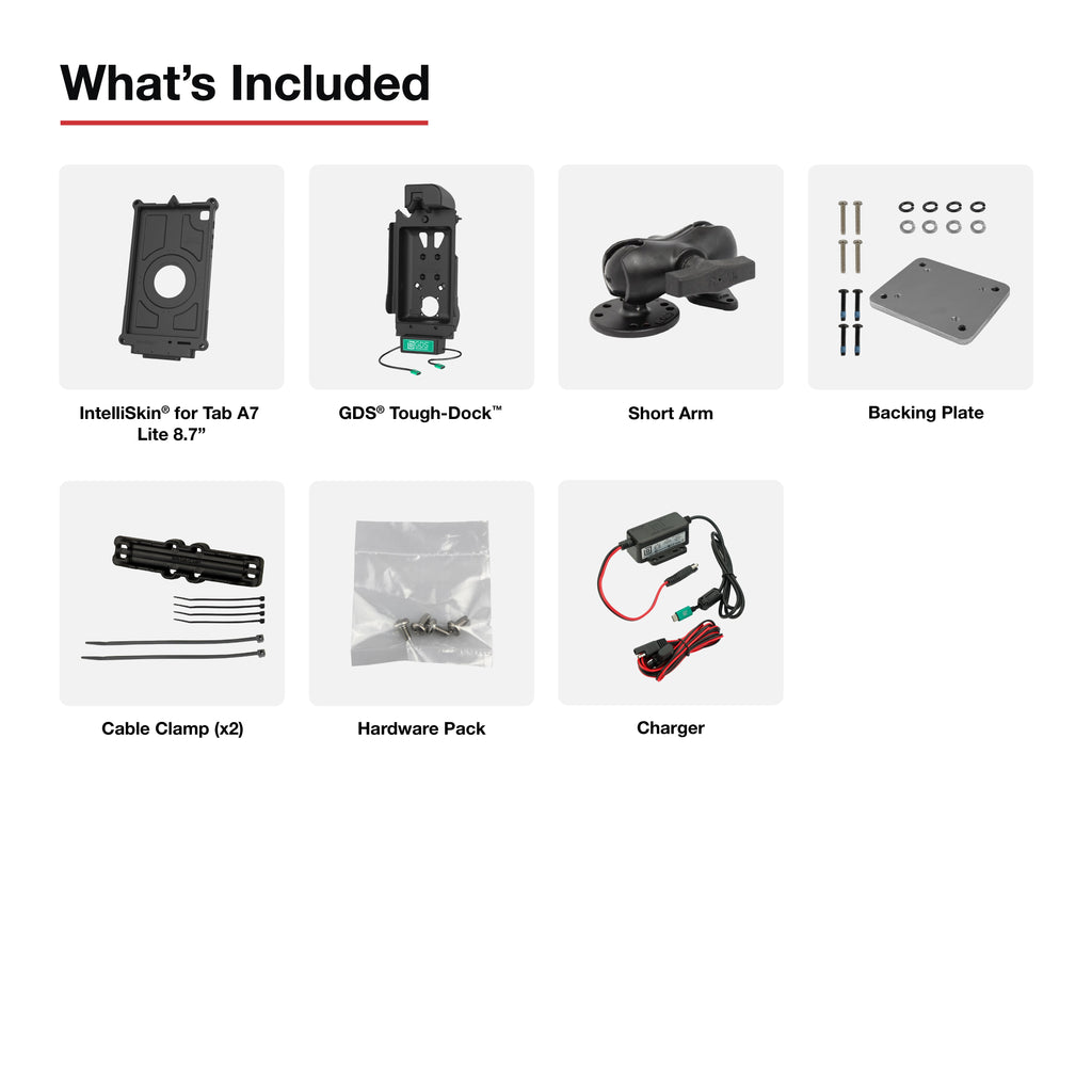 RAM-GDS-101B2-SAM80C-C-V7CU:RAM-GDS-101B2-SAM80C-C-V7CU_1:GDS® Uni-Conn™ Vehicle Bundle + Single USB-C for Samsung Tab A7 ...