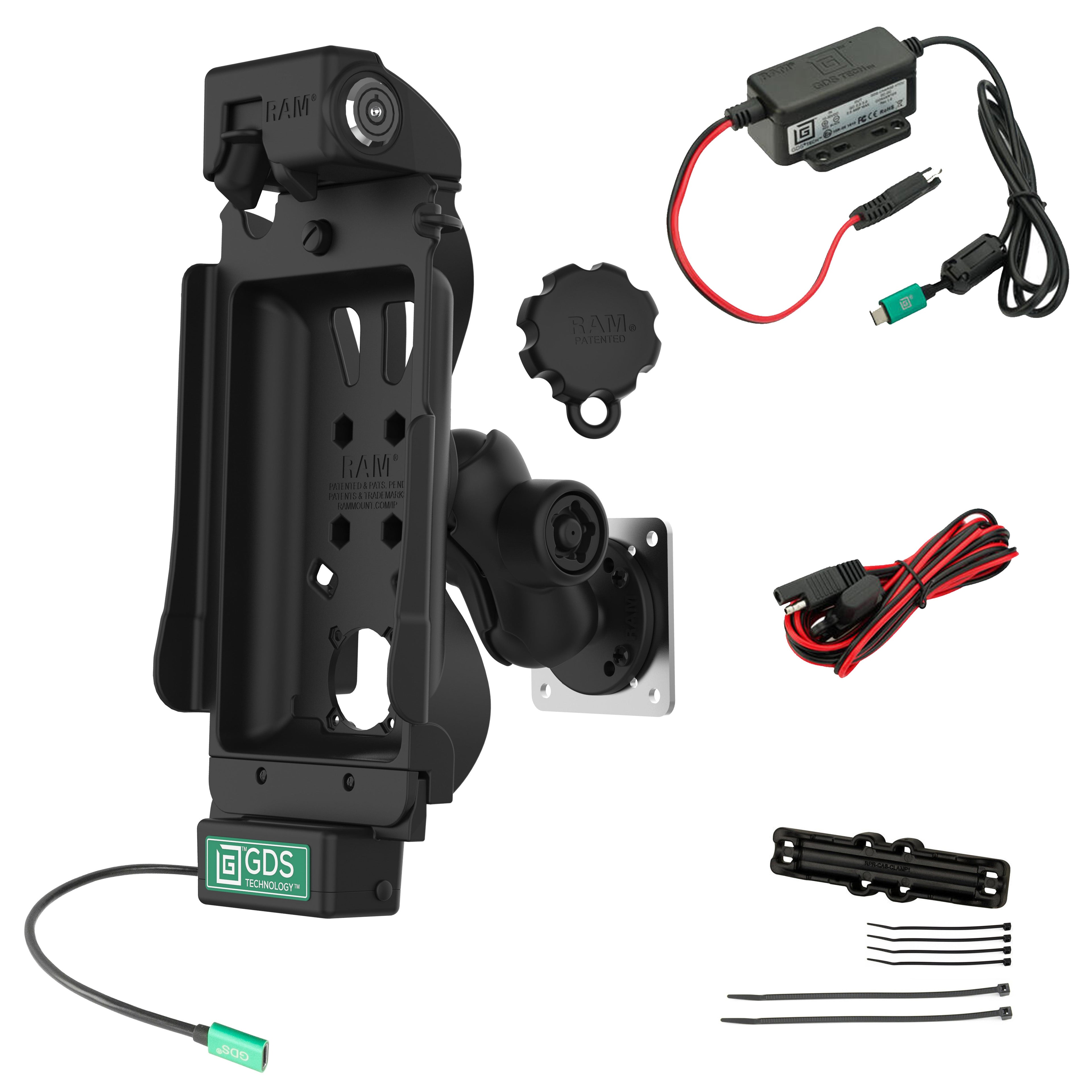 RAM-GDS-101LB2-SAM80CP-V7CU:RAM-GDS-101LB2-SAM80CP-V7CU_1:GDS® Tough-Dock™ Locking Vehicle Bundle for Samsung Tab A7 Lite ...
