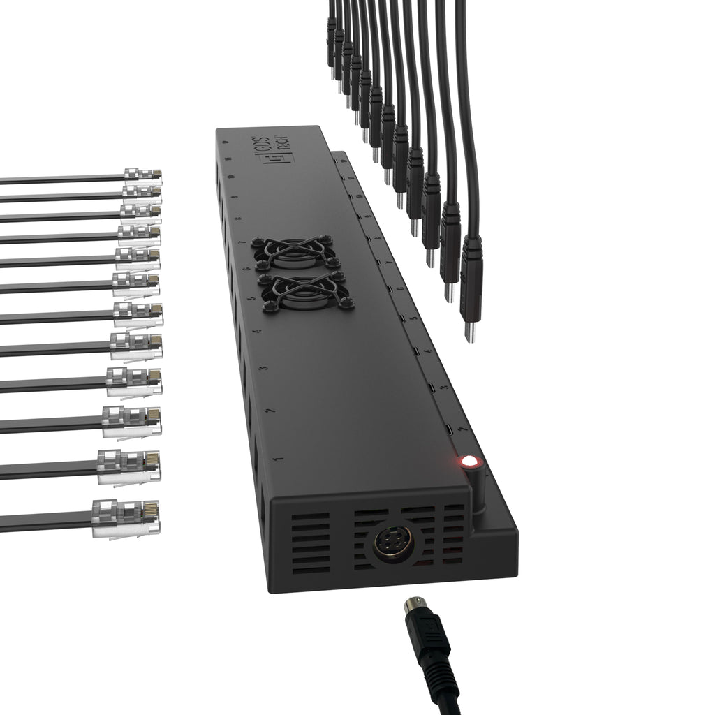 RAM-GDS-CHARGE-USBC-RJ45-12:RAM-GDS-CHARGE-USBC-RJ45-12_1:GDS® 12-Port 300W USB-C + RJ45 Power Delivery Wall Charger