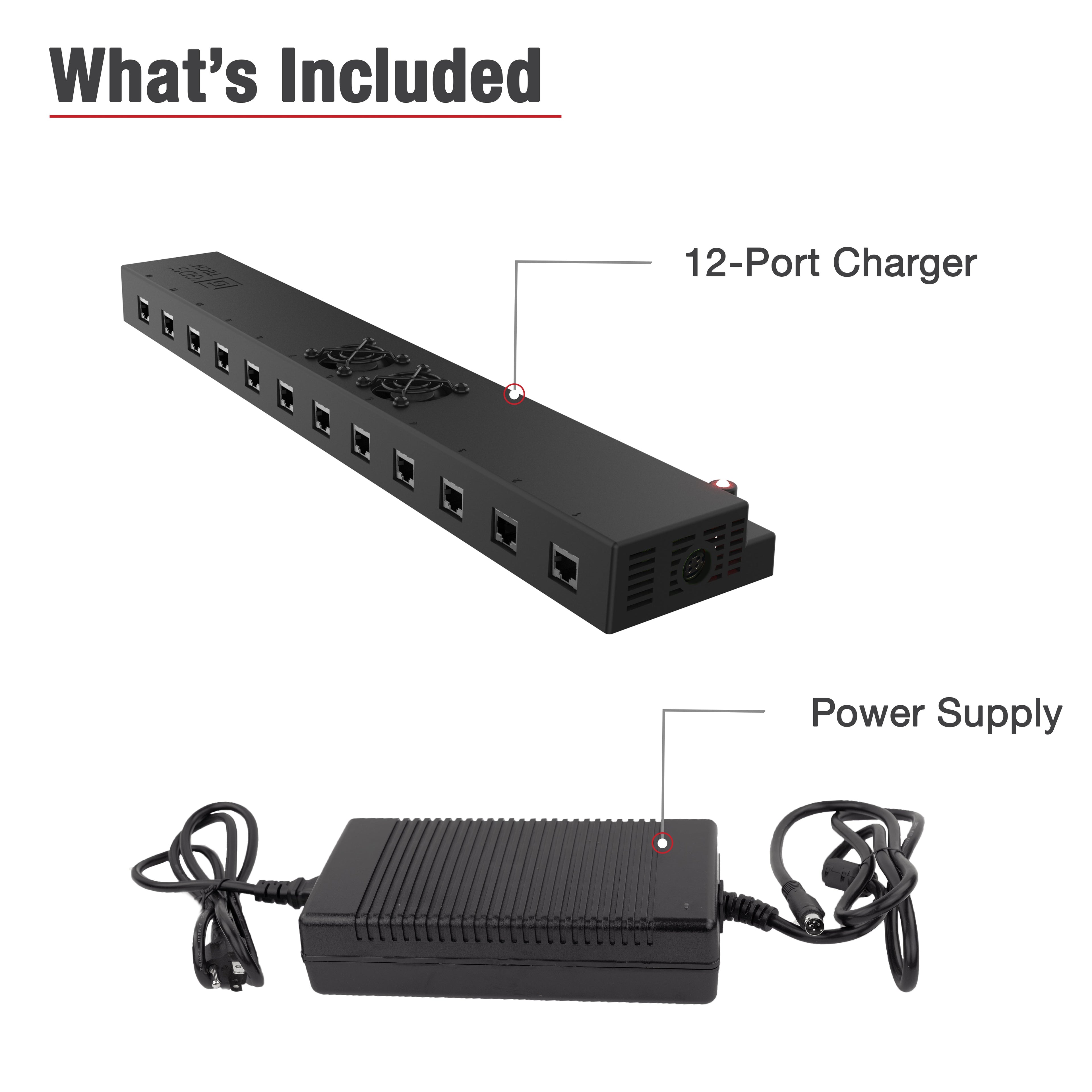 RAM-GDS-CHARGE-USBC-RJ45-12:RAM-GDS-CHARGE-USBC-RJ45-12_1:GDS® 12-Port 300W USB-C + RJ45 Power Delivery Wall Charger