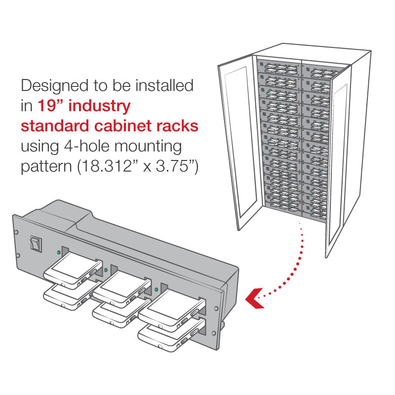 RAM-GDS-DOCK-6G10PU:RAM-GDS-DOCK-6G10PU_1:GDS® 6-Port Charging Module for IntelliSkin® Phones in Cabinets