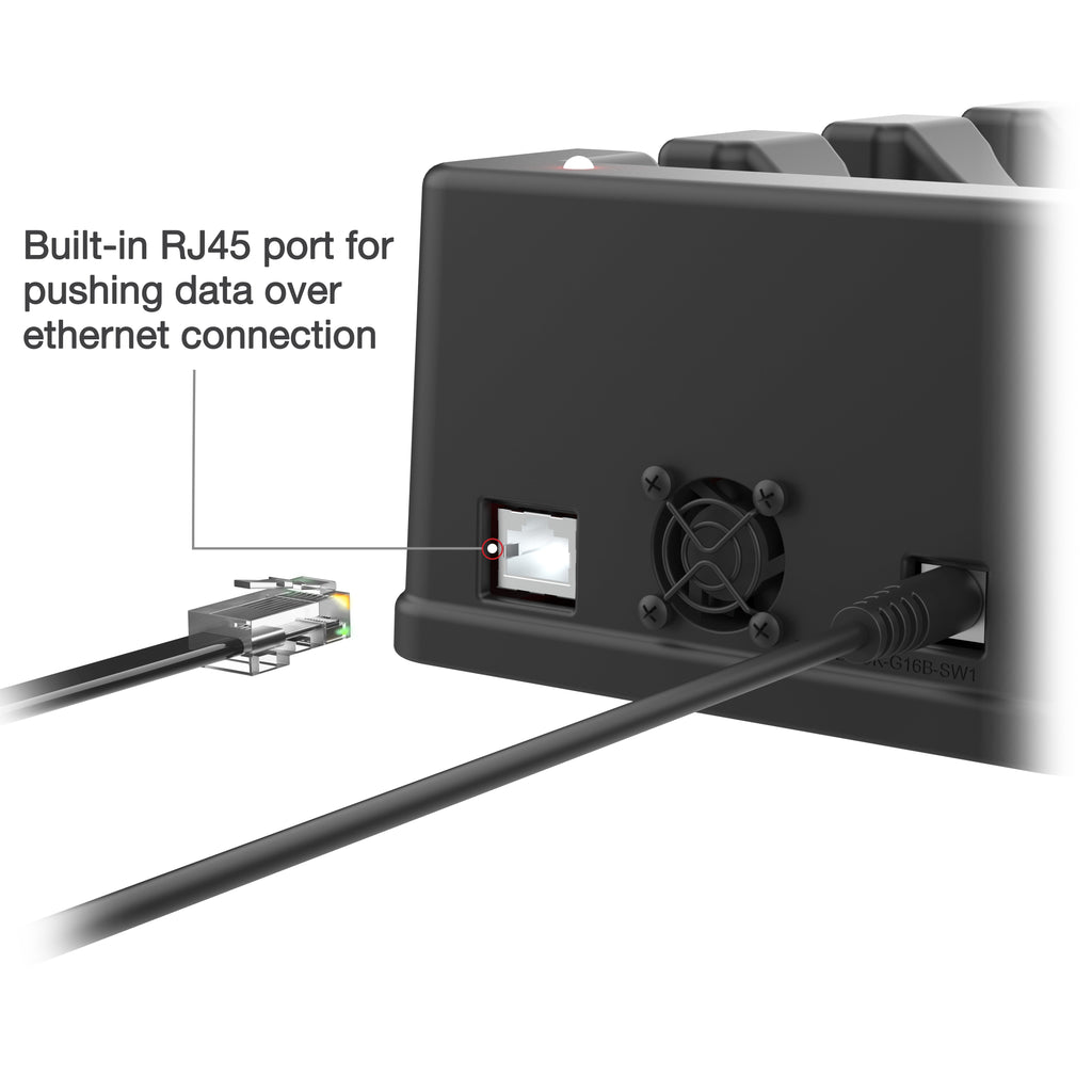 RAM-GDS-DOCK-6G16-SW1:RAM-GDS-DOCK-6G16-SW1_1:GDS® 6-Port Power + Single RJ45 Dock for Tablets with IntelliSkin®