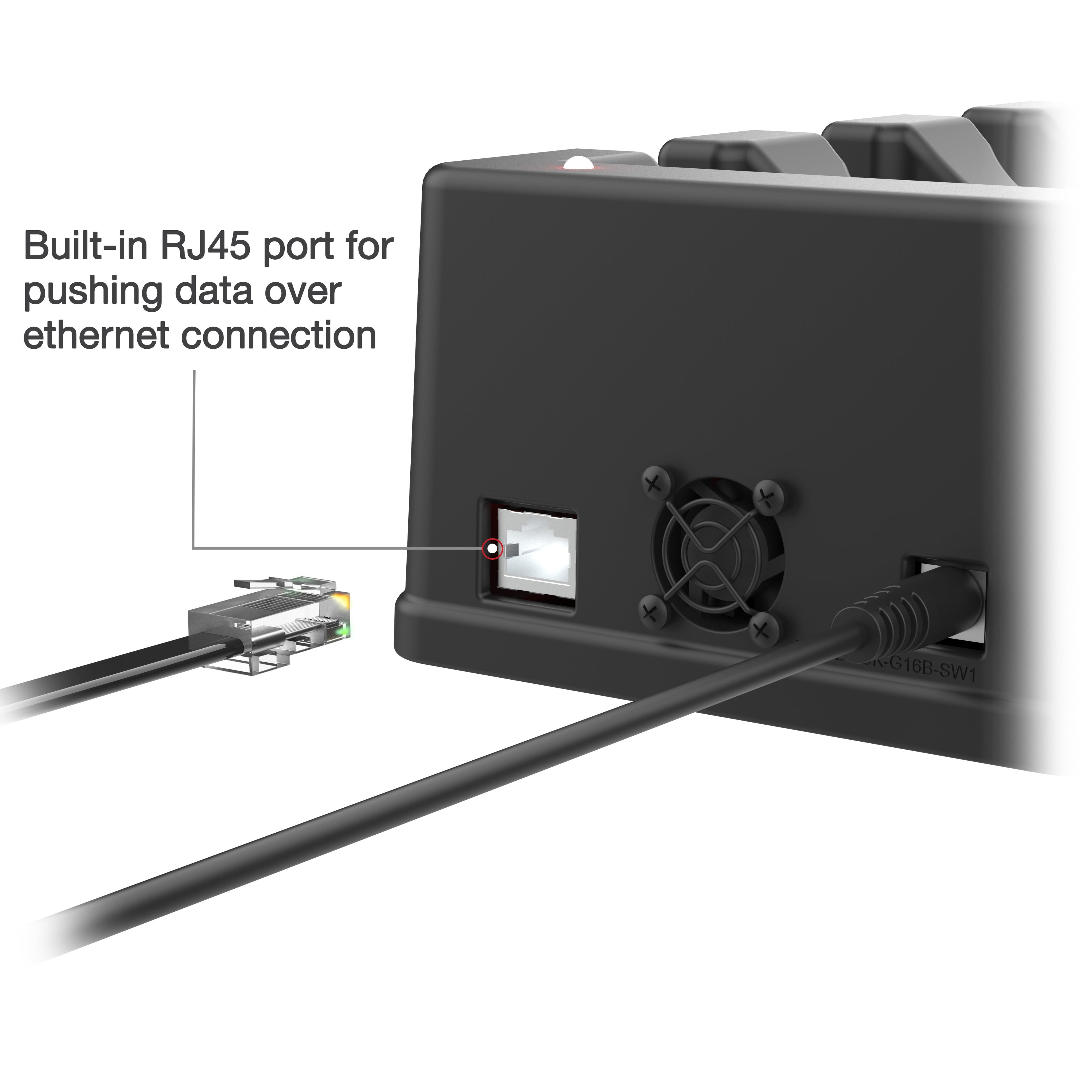 RAM-GDS-DOCK-6G16-SW1:RAM-GDS-DOCK-6G16-SW1_1:GDS® 6-Port Power + Single RJ45 Dock for Tablets with IntelliSkin®