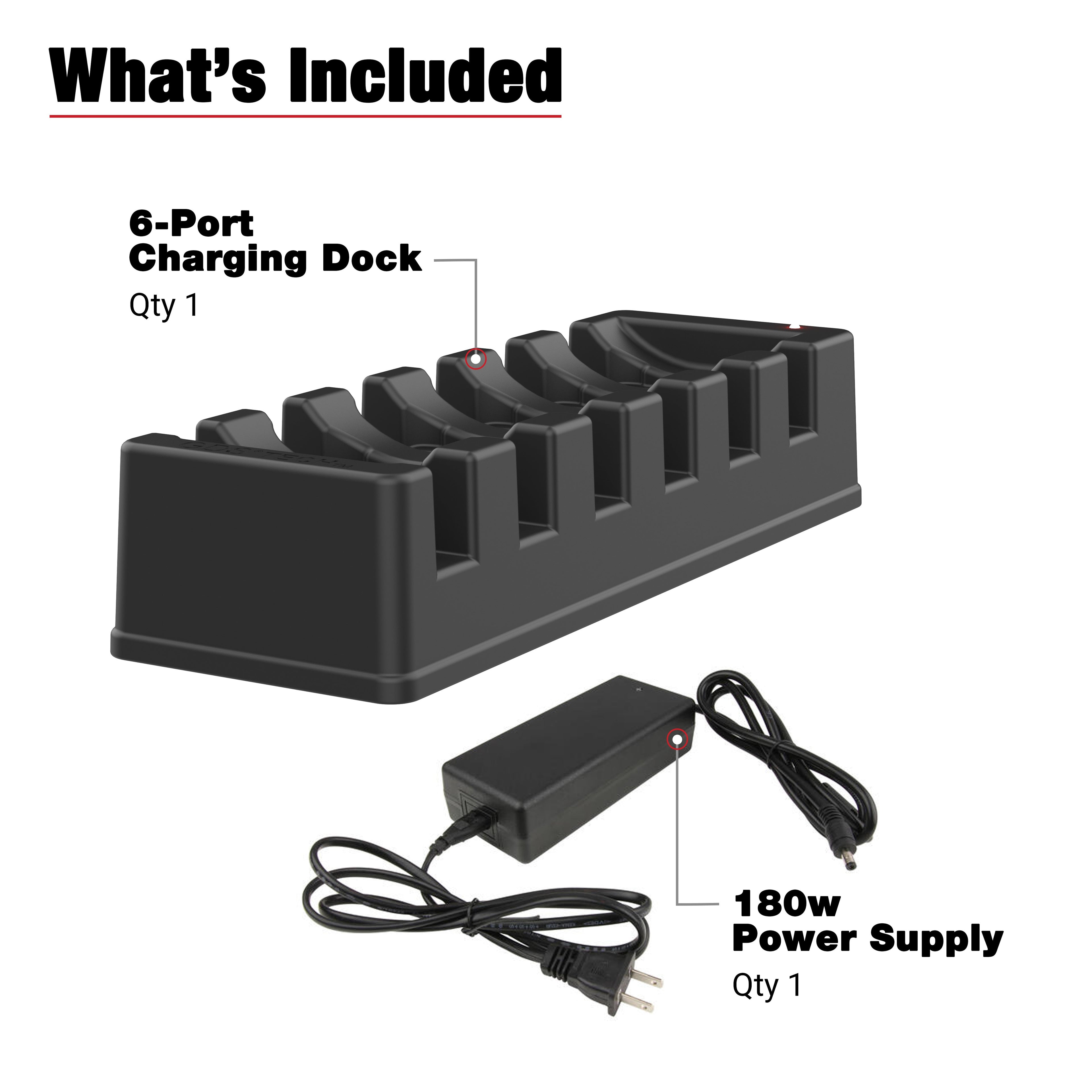 RAM-GDS-DOCK-6G16-SW1:RAM-GDS-DOCK-6G16-SW1_1:GDS® 6-Port Power + Single RJ45 Dock for Tablets with IntelliSkin®