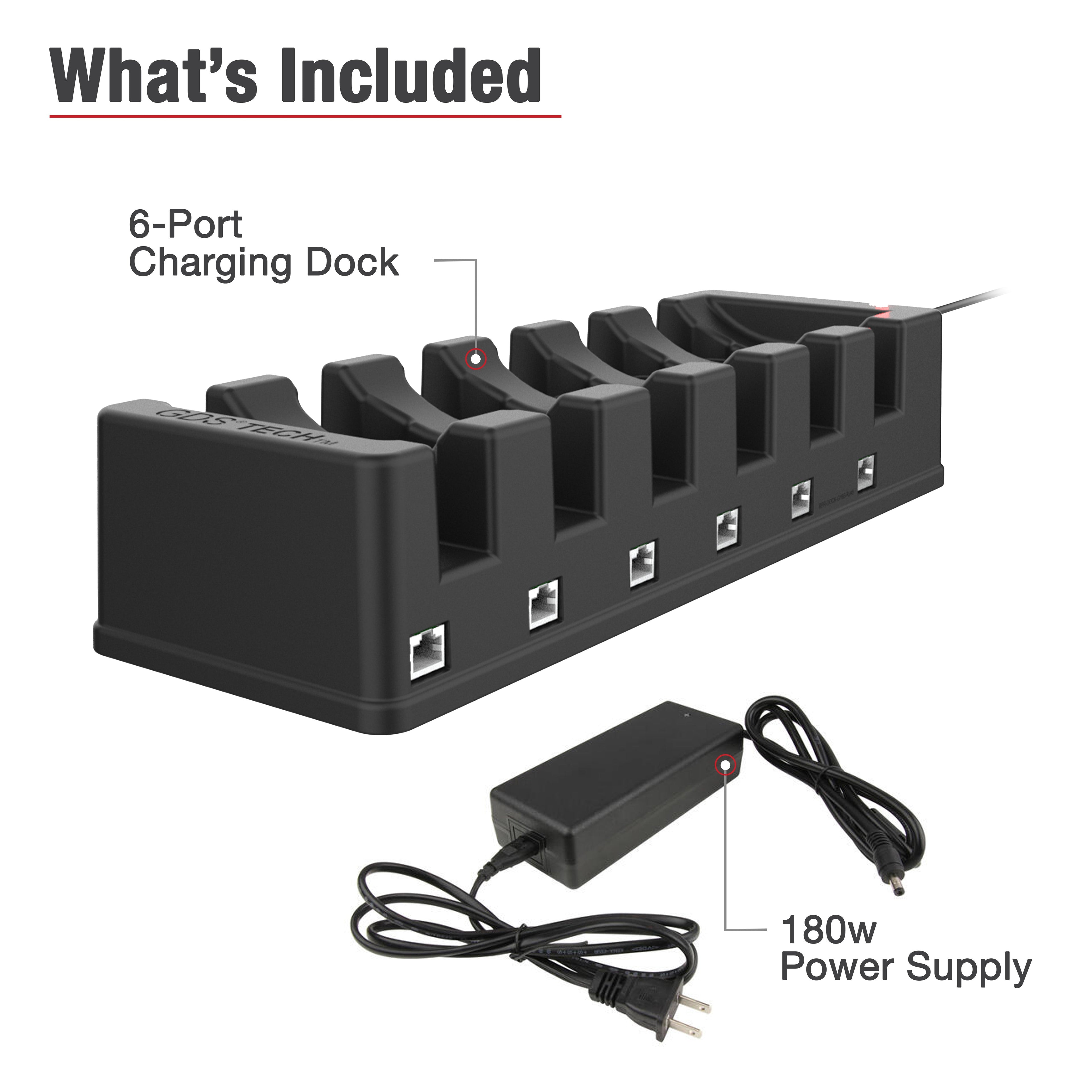 RAM-GDS-DOCK-6G16P-RJ45:RAM-GDS-DOCK-6G16P-RJ45_1:GDS® 6-Port Power + 6-Port RJ45 Dock for Tablets with IntelliSkin®
