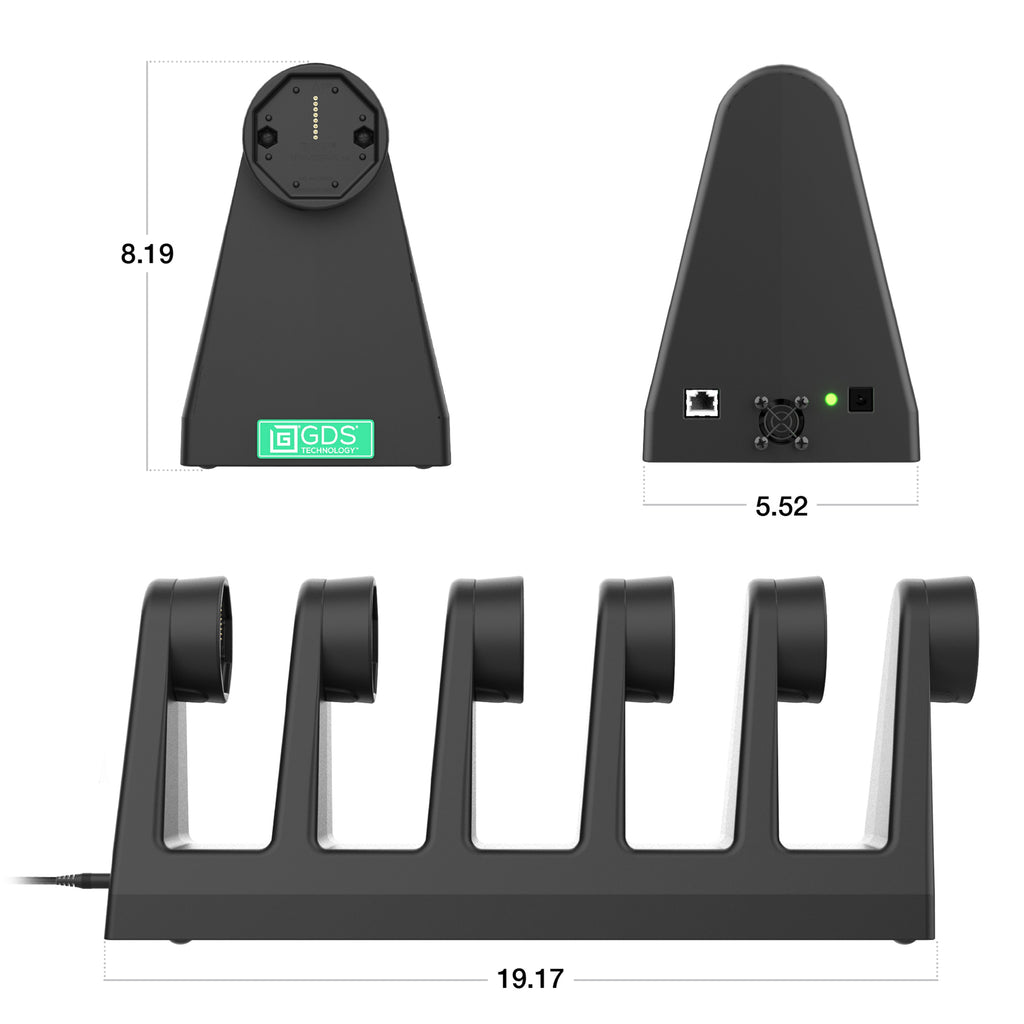 RAM-GDS-DOCK-6G17P-RJ45:RAM-GDS-DOCK-6G17P-RJ45_1:GDS® Uni-Conn™ 6-Port Power + RJ45 Dock for Tablets with IntelliSkin®