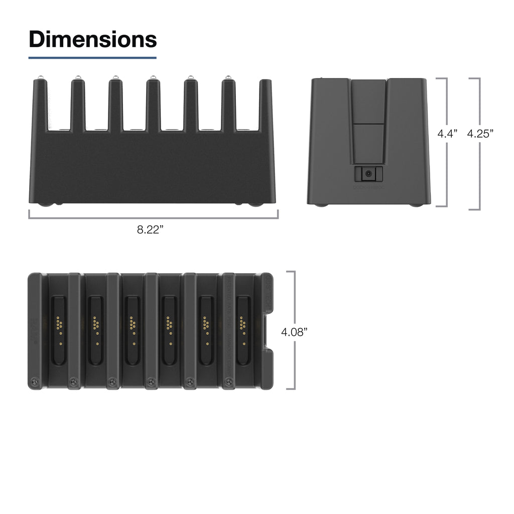 RAM-GDS-DOCK-6G18PD:RAM-GDS-DOCK-6G18PD_1:GDS® 6-Port Powered Dock for Handheld Devices in IntelliSkin®