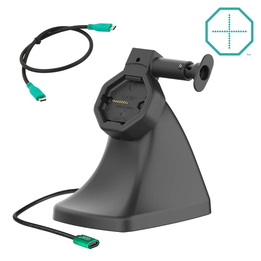 RAM-GDS-DOCK-D10K-U5-C:RAM-GDS-DOCK-D10K-U5-C_1:GDS® Uni-Conn™ Powered Kiosk Dock with Release Button & USB-C