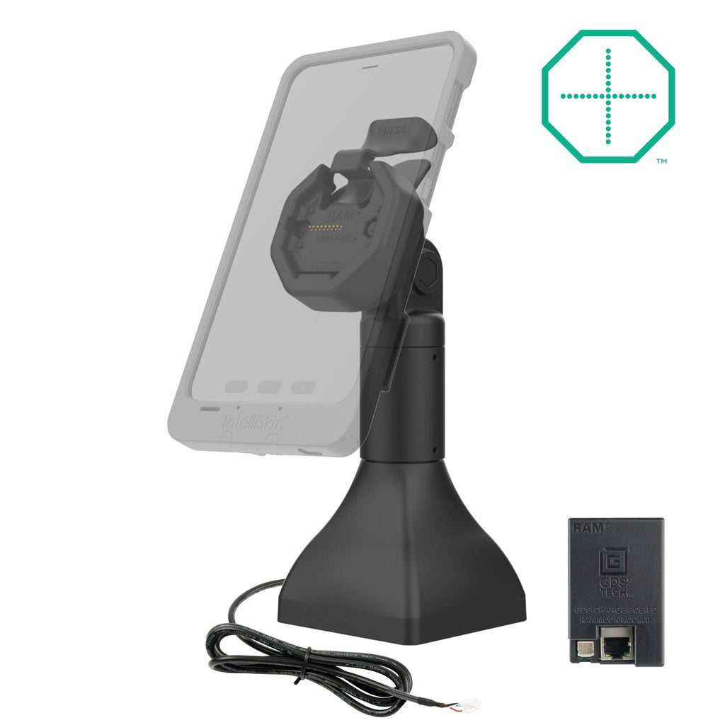 RAM-GDS-DOCK-D11-7-U3E:RAM-GDS-DOCK-D11-7-U3E_1:GDS® Uni-Conn™ Powered 7" Pedestal Dock with PoE