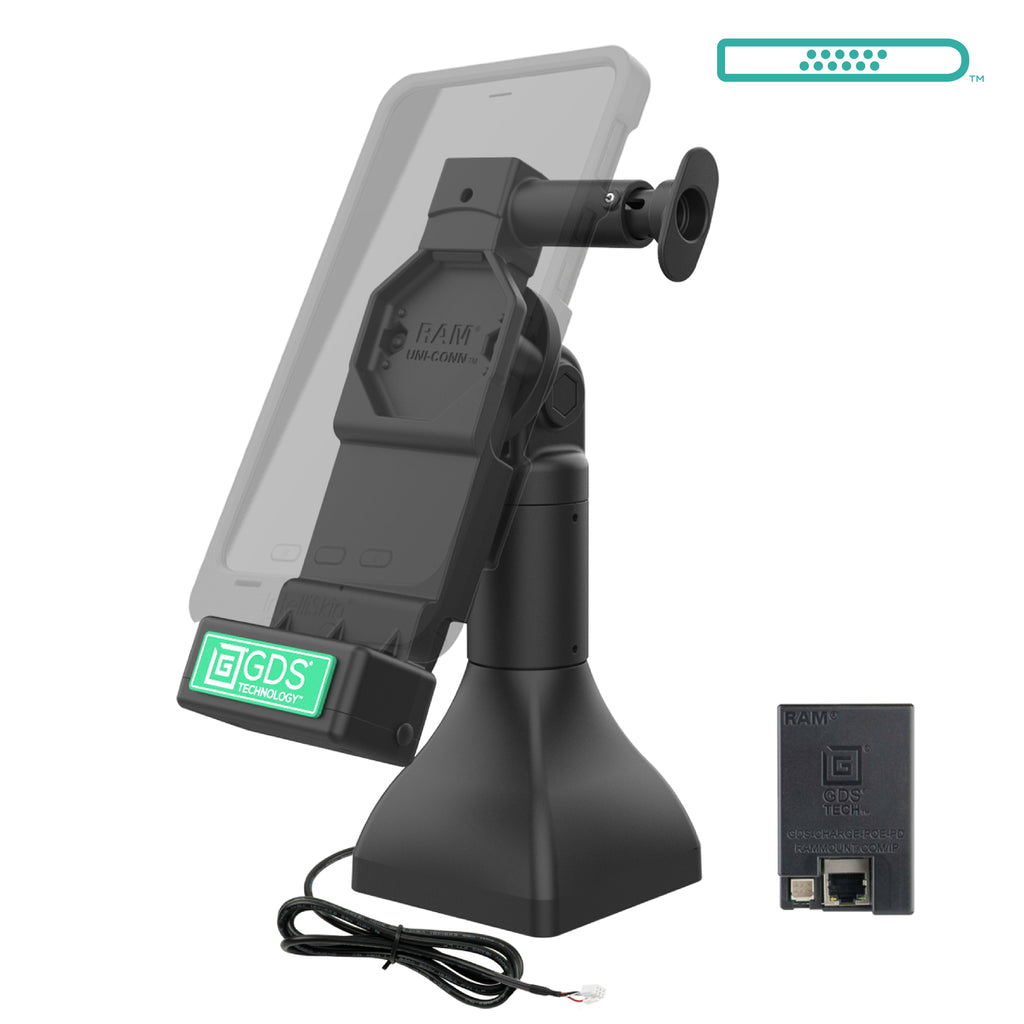 RAM-GDS-DOCK-D11-7-U4E:RAM-GDS-DOCK-D11-7-U4E_1:GDS® Uni-Conn™ 7" Pedestal Dock with PoE