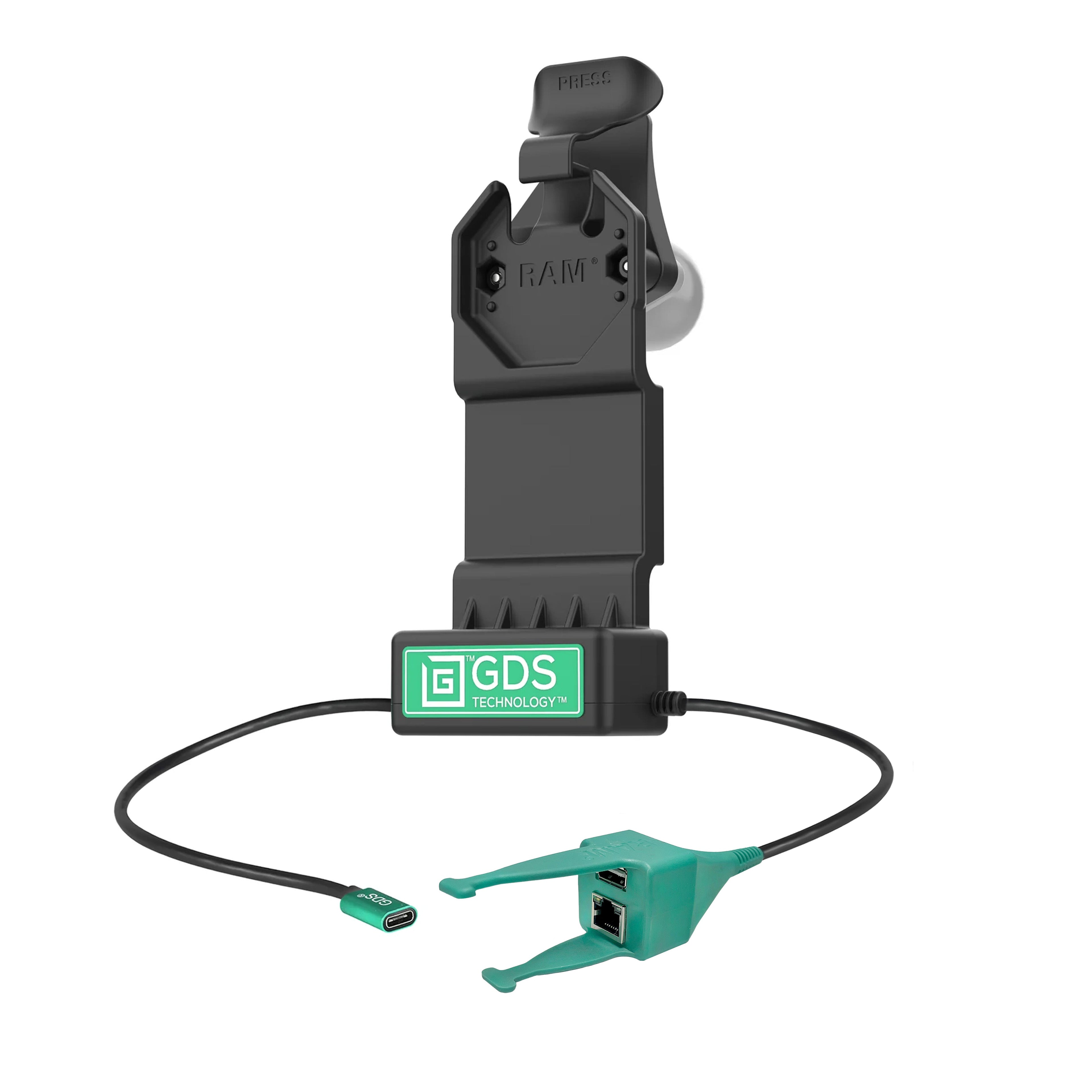 RAM-GDS-DOCK-U1CP-RJ45AU:RAM-GDS-DOCK-U1CP-RJ45AU_1:GDS® Uni-Conn™ Dock + USB-A & RJ45 with Release Lever