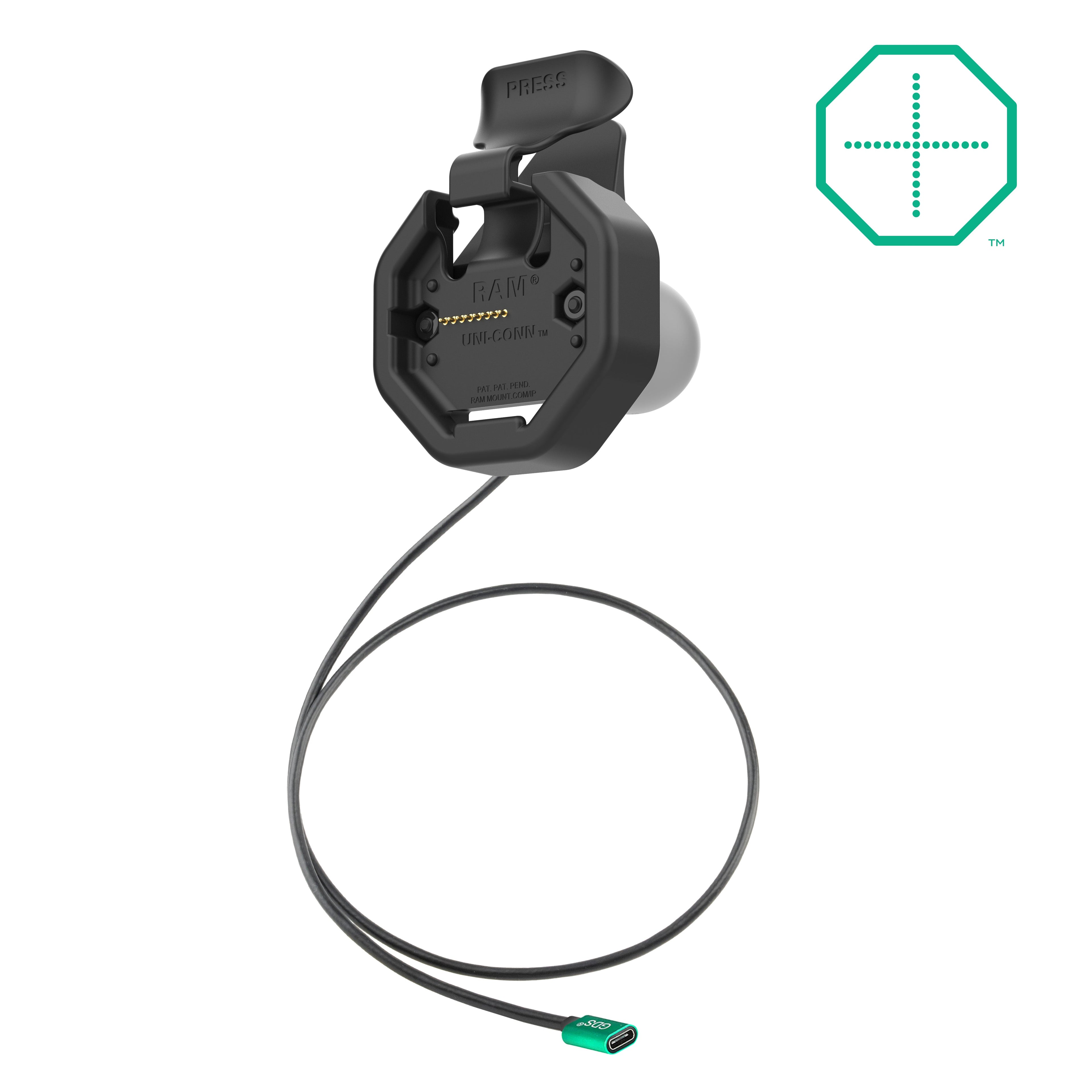 RAM-GDS-DOCK-U3CPU:RAM-GDS-DOCK-U3CPU_1:GDS® Uni-Conn™ Powered Snap-In Dock with USB-C Connector
