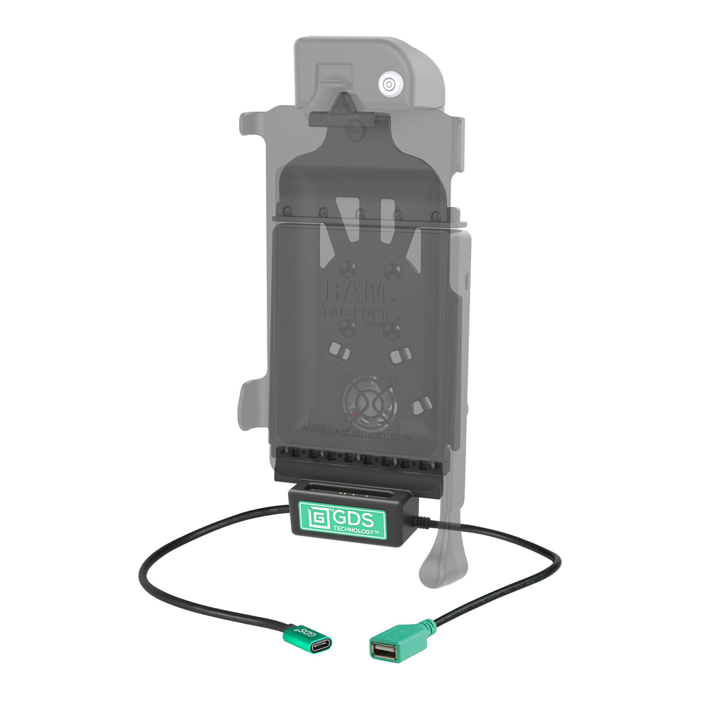 RAM-GDS-DOCK-V10PDU:RAM-GDS-DOCK-V10PDU_1:GDS® Power + Single USB-A Dock Cup for IntelliSkin® Next Gen Tablets