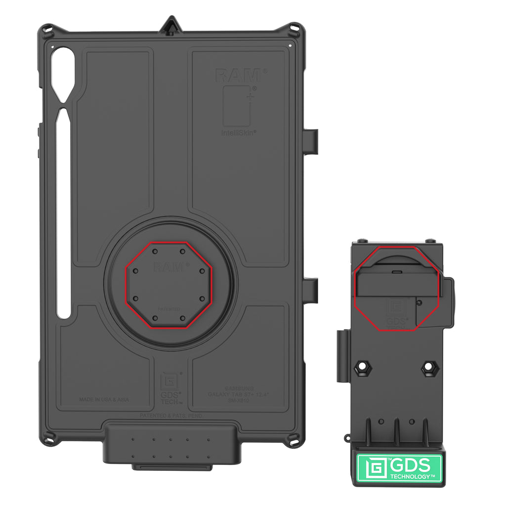 RAM-GDS-DOCK-V12-U1CPU:RAM-GDS-DOCK-V12-U1CPU_1:GDS® Uni-Conn™ Non-Locking Spring Loaded Powered Dock
