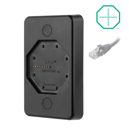 RAM-GDS-DOCK-W4-POEU:RAM-GDS-DOCK-W4-POEU_1:GDS® Uni-Conn™ Powered Wall Dock with PoE