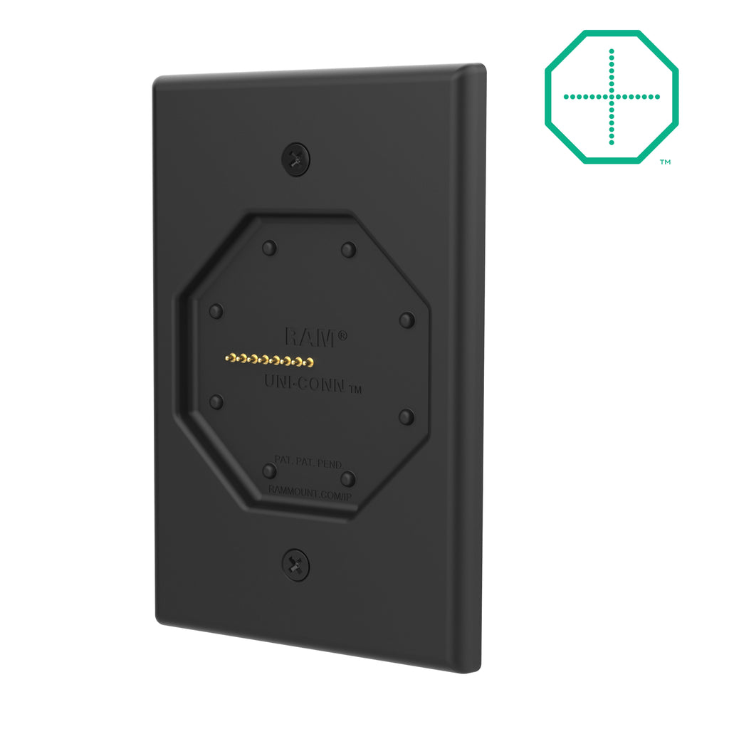 RAM-GDS-DOCK-W7-POEU:RAM-GDS-DOCK-W7-POEU_1:GDS® Uni-Conn™ Powered Low Profile Wall Dock with PoE