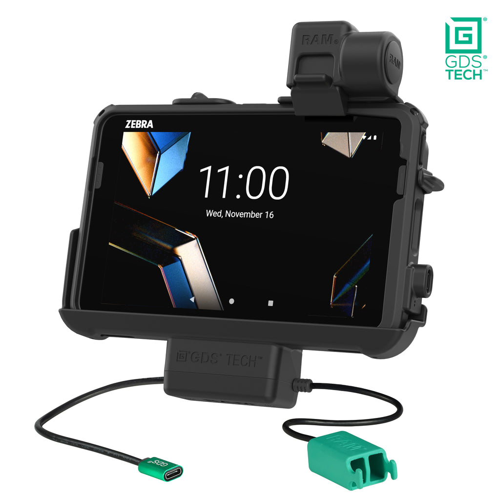 RAM-GDS-DOCK-ZE46PD2U:RAM-GDS-DOCK-ZE46PD2U_1:GDS® Thin-Dock™ + Dual USB for Zebra ET401 & ET4x 8" with IntelliSkin®