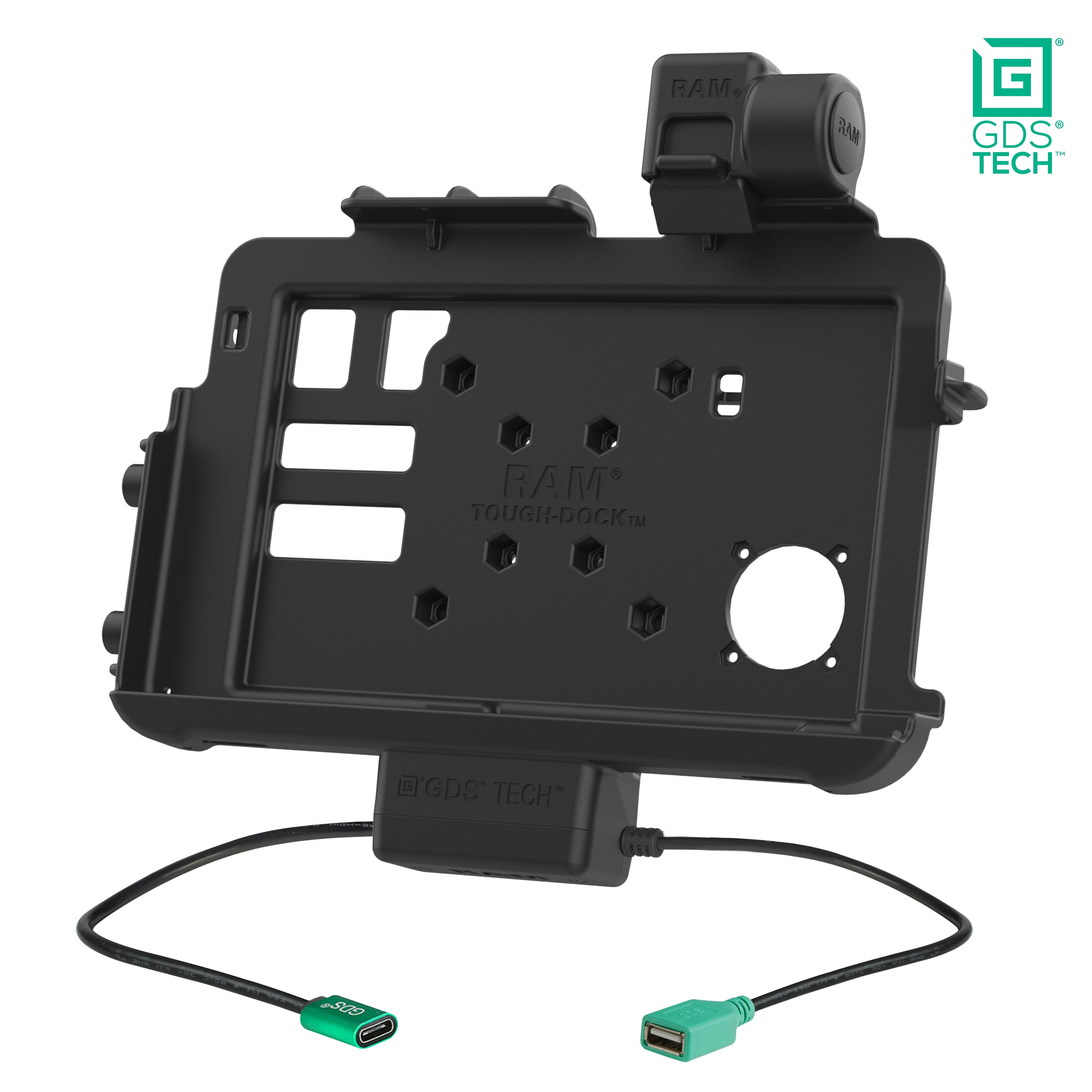 RAM-GDS-DOCK-ZE47PDU:RAM-GDS-DOCK-ZE47PDU_1:GDS® Thin-Dock™ + Data Dock for Zebra ET401 & ET4x 10" with IntelliSkin®