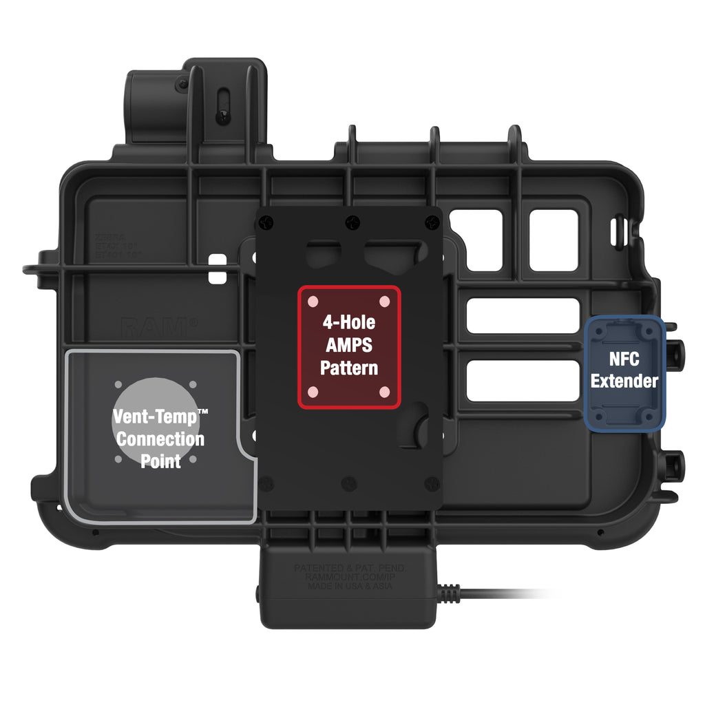 RAM-GDS-DOCK-ZE47PU:RAM-GDS-DOCK-ZE47PU_1:GDS® Thin-Dock™ for Zebra ET401 & ET4x 10" with IntelliSkin®