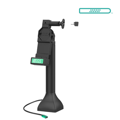 RAM-GDS-DOCKL-D11-14-U4C:RAM-GDS-DOCKL-D11-14-U4C_1:GDS® Uni-Conn™ 14" Locking Pedestal Dock with USB-C
