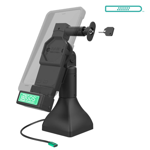 RAM-GDS-DOCKL-D11-7-U4C:RAM-GDS-DOCKL-D11-7-U4C_1:GDS® Uni-Conn™ 7" Locking Pedestal Dock with USB-C