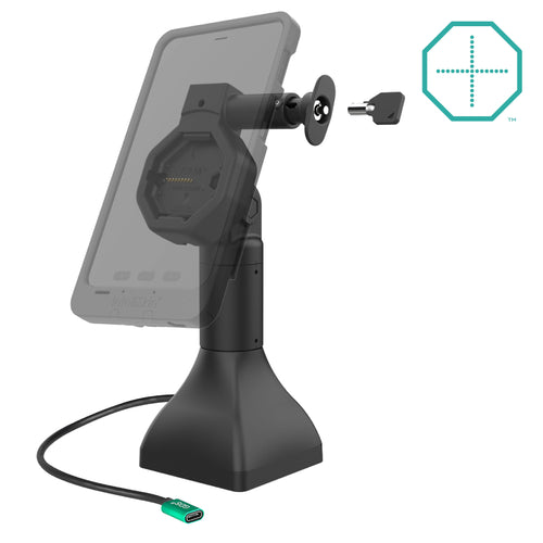 RAM-GDS-DOCK-D11-7-U5C:RAM-GDS-DOCKL-D11-7-U5C_1:GDS® Uni-Conn™ Powered 7" Locking Pedestal Dock with USB-C
