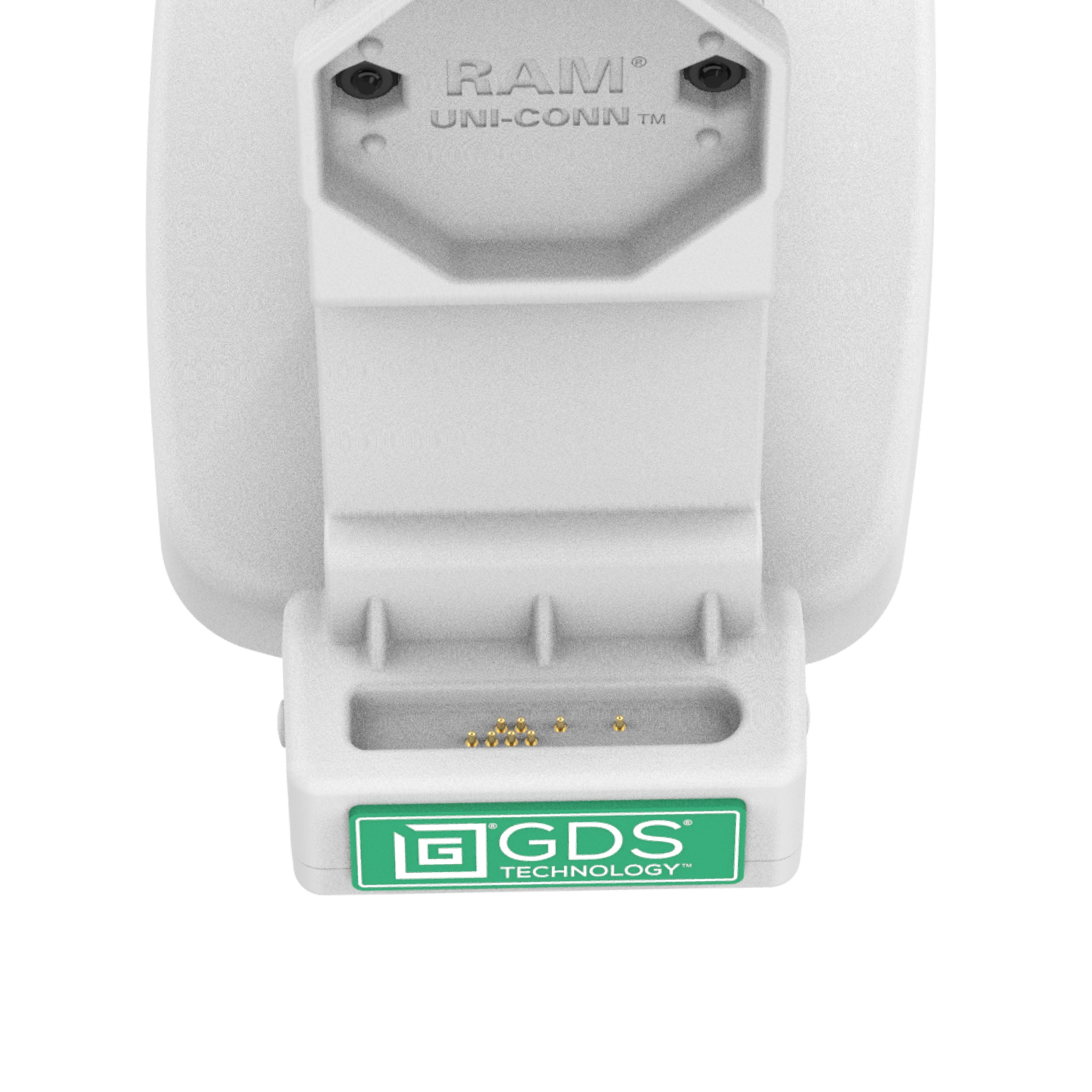 RAM-GDS-DOCKL-D14-U4E-2A-GRY:RAM-GDS-DOCKL-D14-U4E-2A-GRY_1:GDS® Uni-Conn™ Locking Tilt & Swivel Dock with PoE + Data - Gray