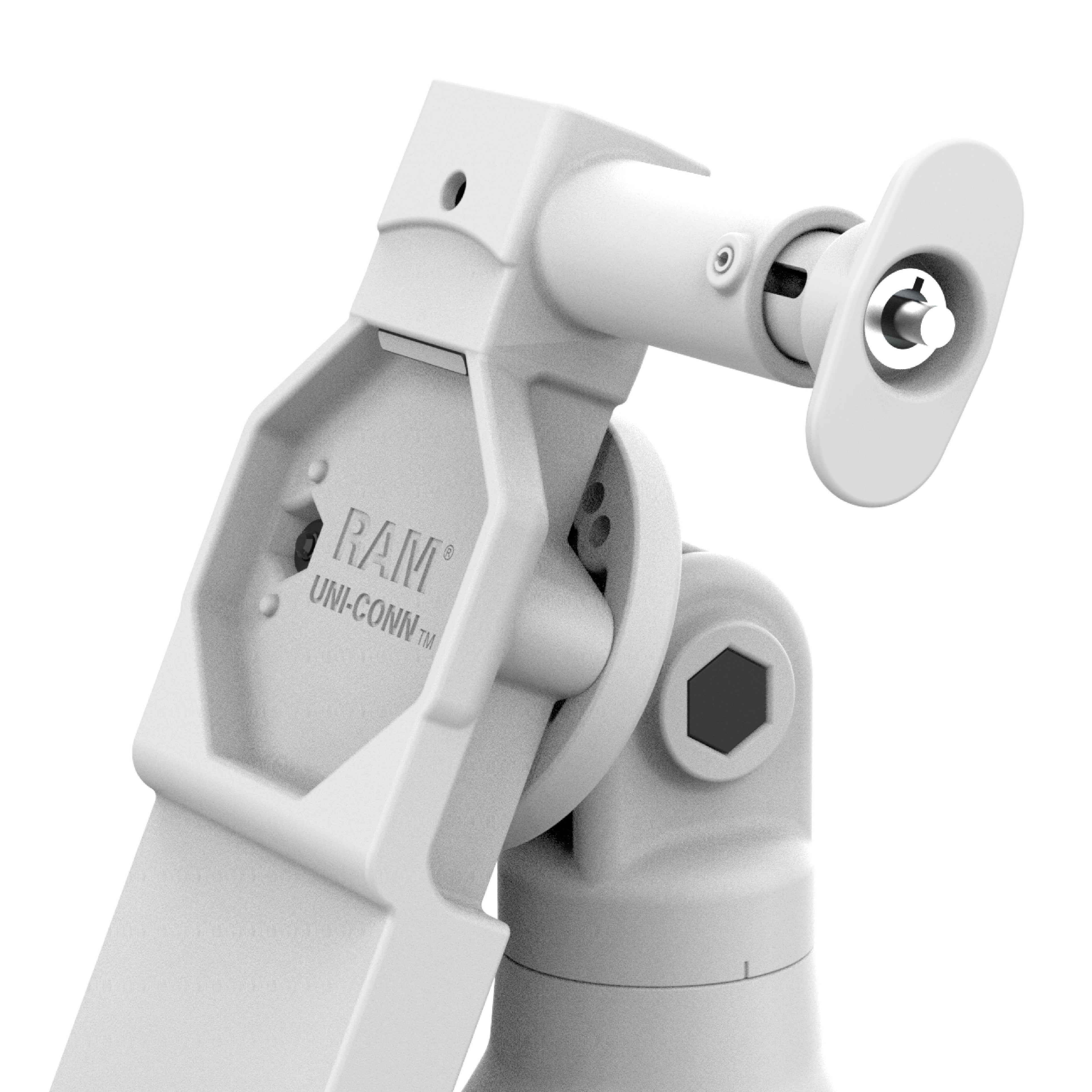 RAM-GDS-DOCKL-D14-U4E-GRY:RAM-GDS-DOCKL-D14-U4E-GRY_1:GDS® Uni-Conn™ Locking Tilt & Swivel Dock with PoE - Gray