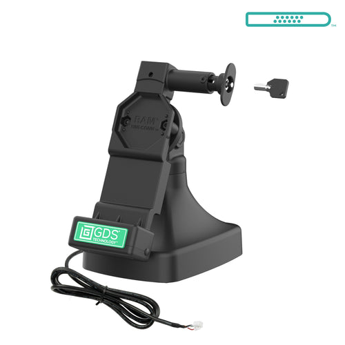 RAM-GDS-DOCKL-D14-U4E:RAM-GDS-DOCKL-D14-U4E_1:GDS® Uni-Conn™ Locking Tilt & Swivel Dock with PoE