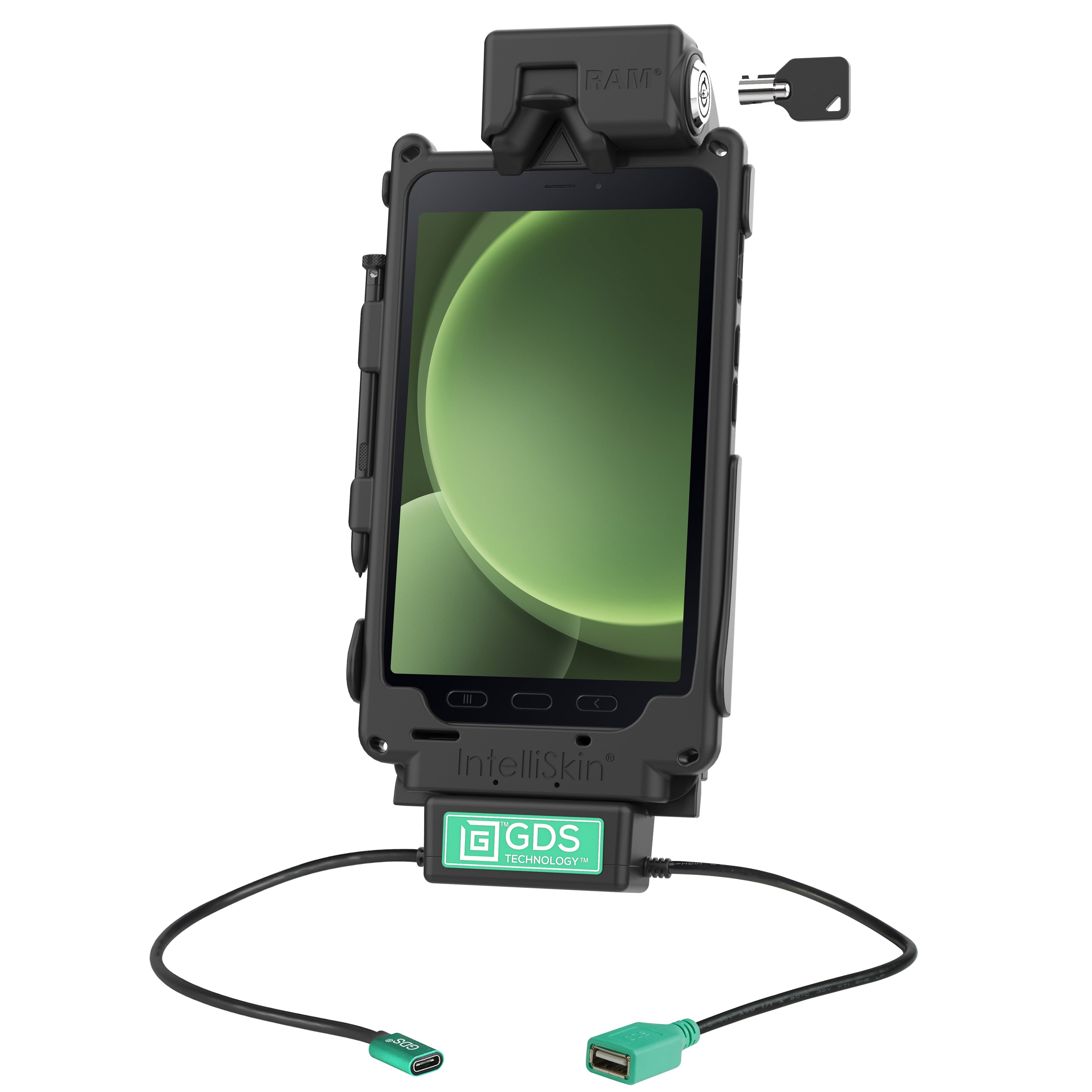 RAM-GDS-DOCKL-SAM62CDU:RAM-GDS-DOCKL-SAM62CDU_1:Locking GDS® Tough-Dock™ + Single USB-A for Samsung Tab Active5 & 3