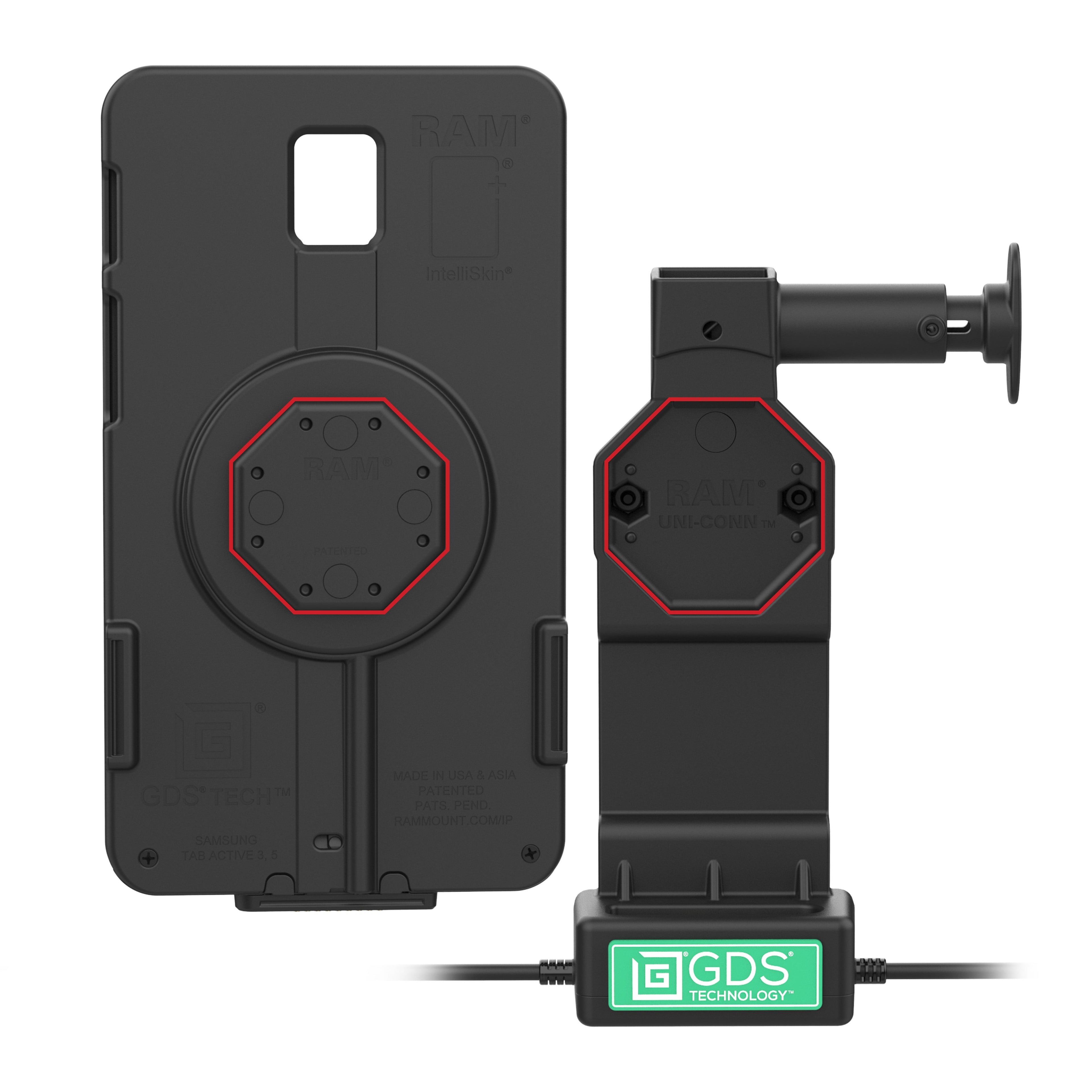 RAM-GDS-DOCKL-U4CP-CU:RAM-GDS-DOCKL-U4CP-CU_1:GDS® Uni-Conn™ Locking Dock + Single USB-C with Release Button