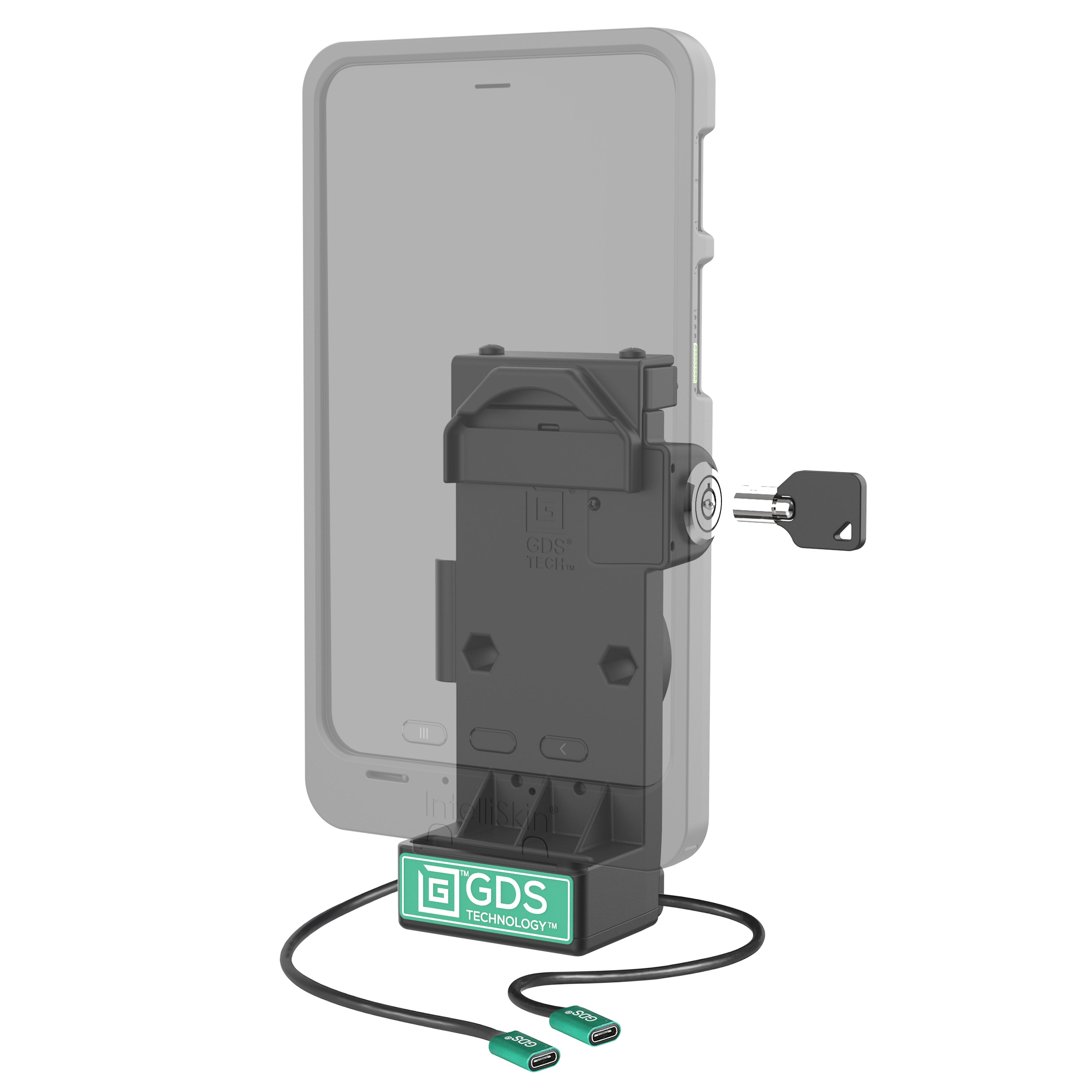 RAM-GDS-DOCKL-V12-U1CP-CU:RAM-GDS-DOCKL-V12-U1CP-CU_1:GDS® Uni-Conn™ Locking Spring Loaded Power + Single USB-C Dock