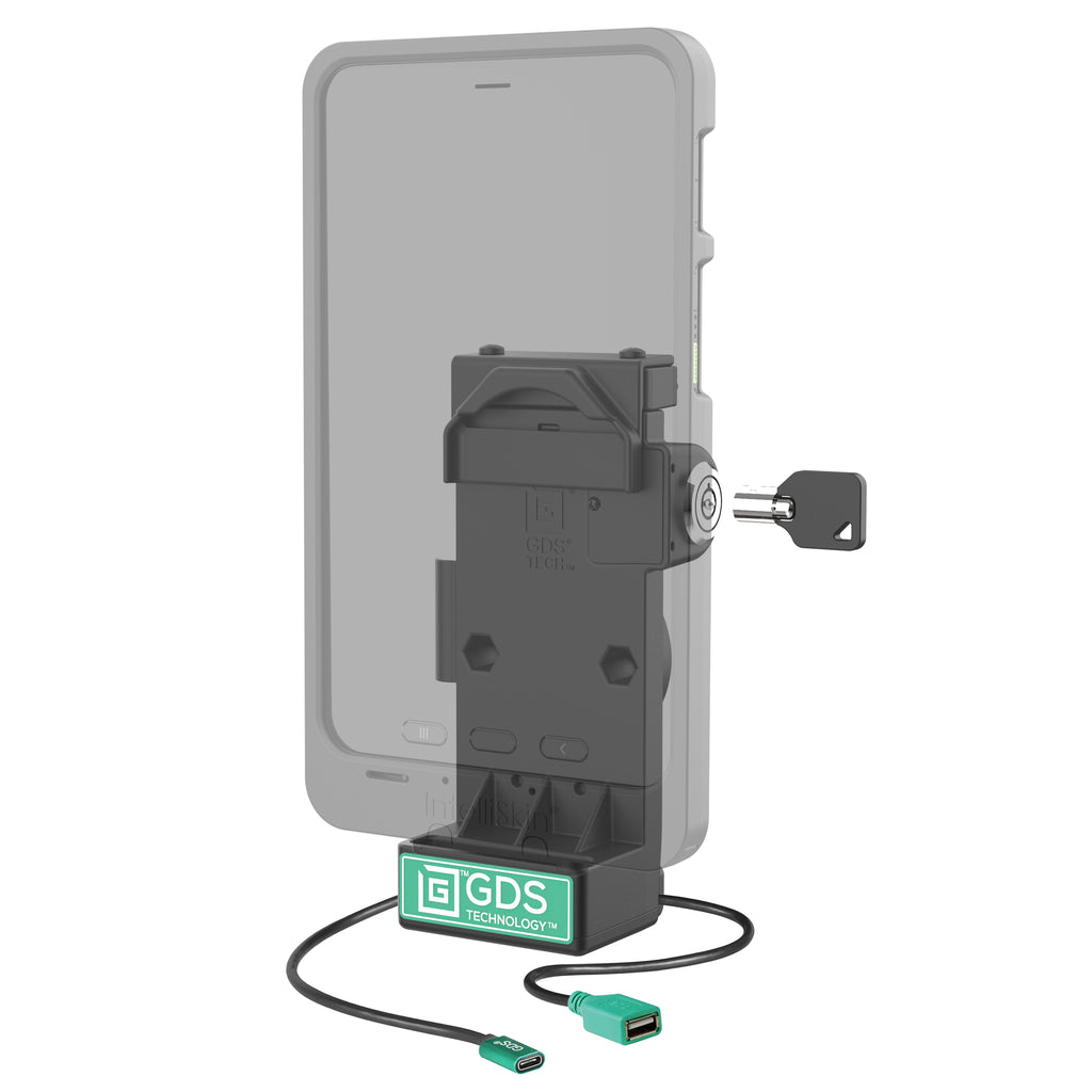RAM-GDS-DOCKL-V12-U1CPDHU:RAM-GDS-DOCKL-V12-U1CPDHU_1:GDS® Uni-Conn™ Locking Spring Loaded Power + USB-A Dock - Heated Pins