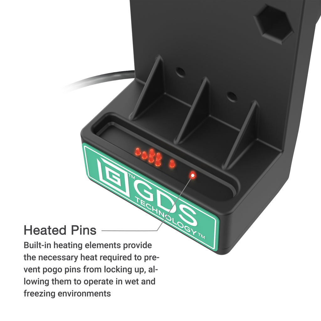 RAM-GDS-DOCKL-V12-U1CPDHU:RAM-GDS-DOCKL-V12-U1CPDHU_1:GDS® Uni-Conn™ Locking Spring Loaded Power + USB-A Dock - Heated Pins