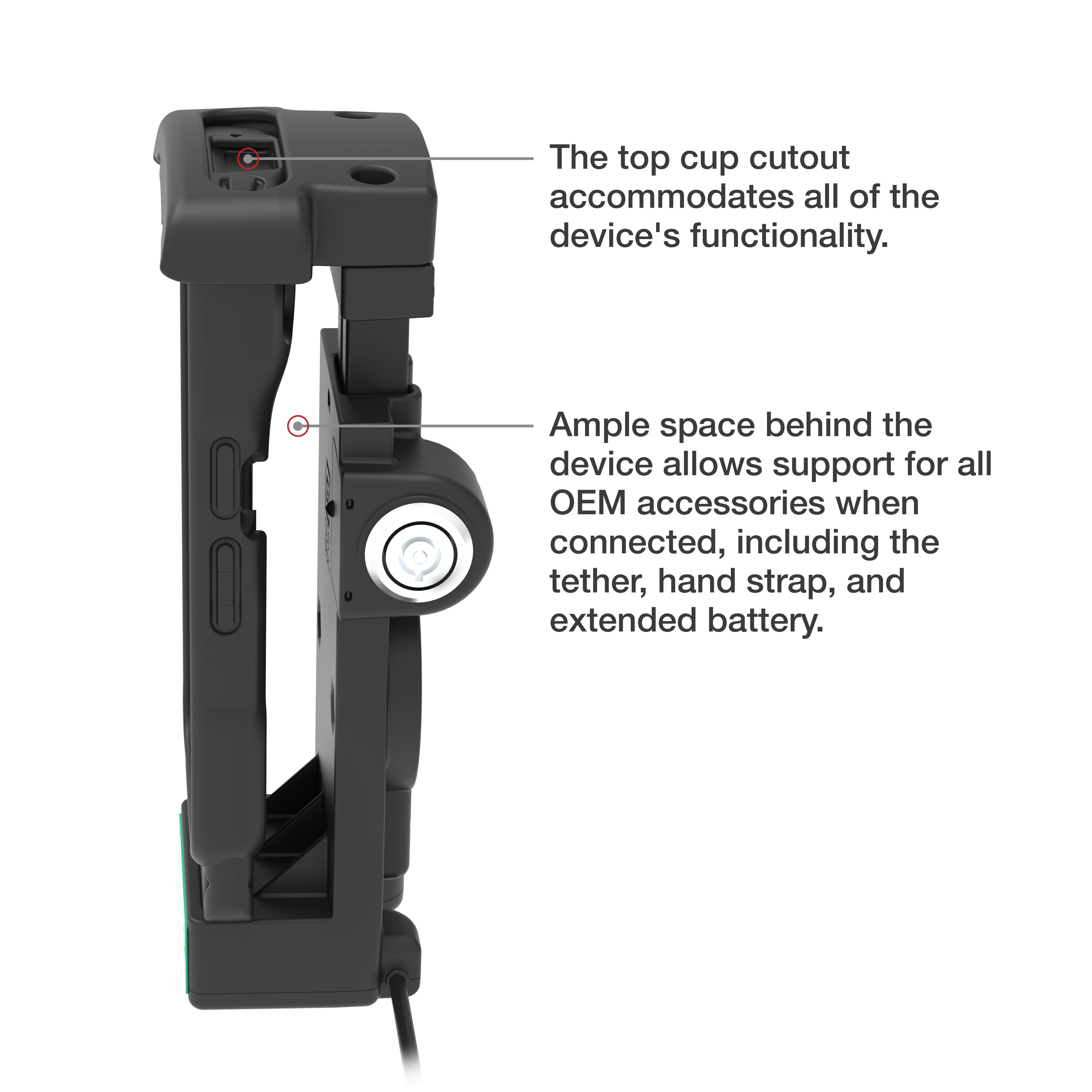 RAM-GDS-DOCKL-V12-ZE2434CPDU:RAM-GDS-DOCKL-V12-ZE2434CPDU_1:GDS® Locking Powered Dock + USB-A for Zebra TC2x & TC5x