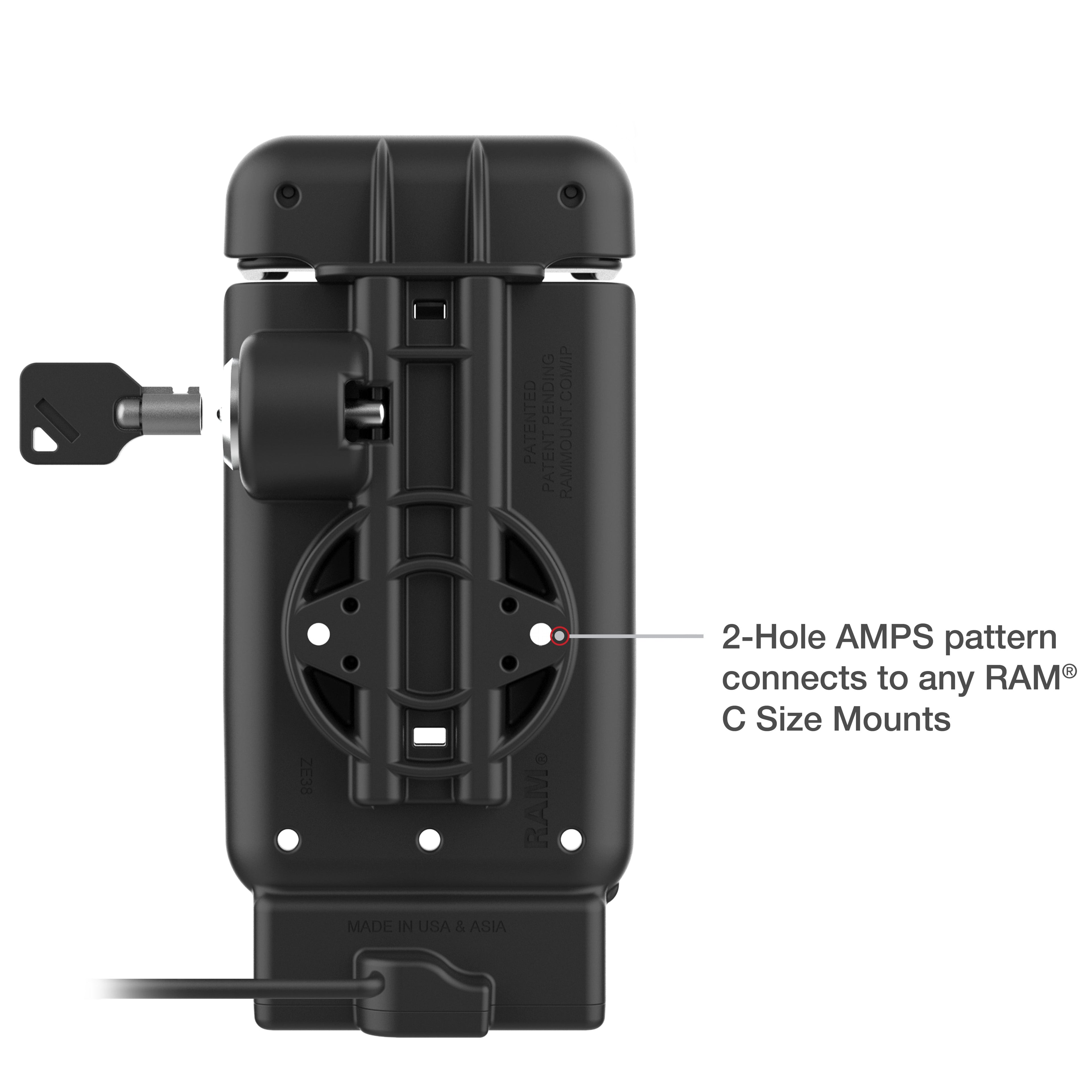 RAM-GDS-DOCKL-V15-AP4850U:RAM-GDS-DOCKL-V15-AP4850U_1:GDS® Powered Locking Dock for iPhone 16 & 16 Pro with IntelliSkin®