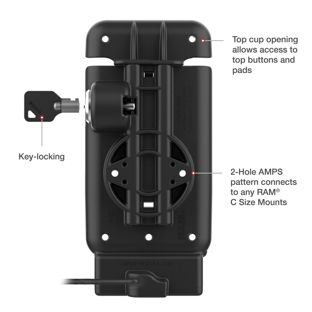 RAM-GDS-DOCKL-V15-SAM84-CU:RAM-GDS-DOCKL-V15-SAM84-CU_1:GDS® Vehicle Dock for Samsung XCover7 Pro/6 Pro with USB-C Intelli...
