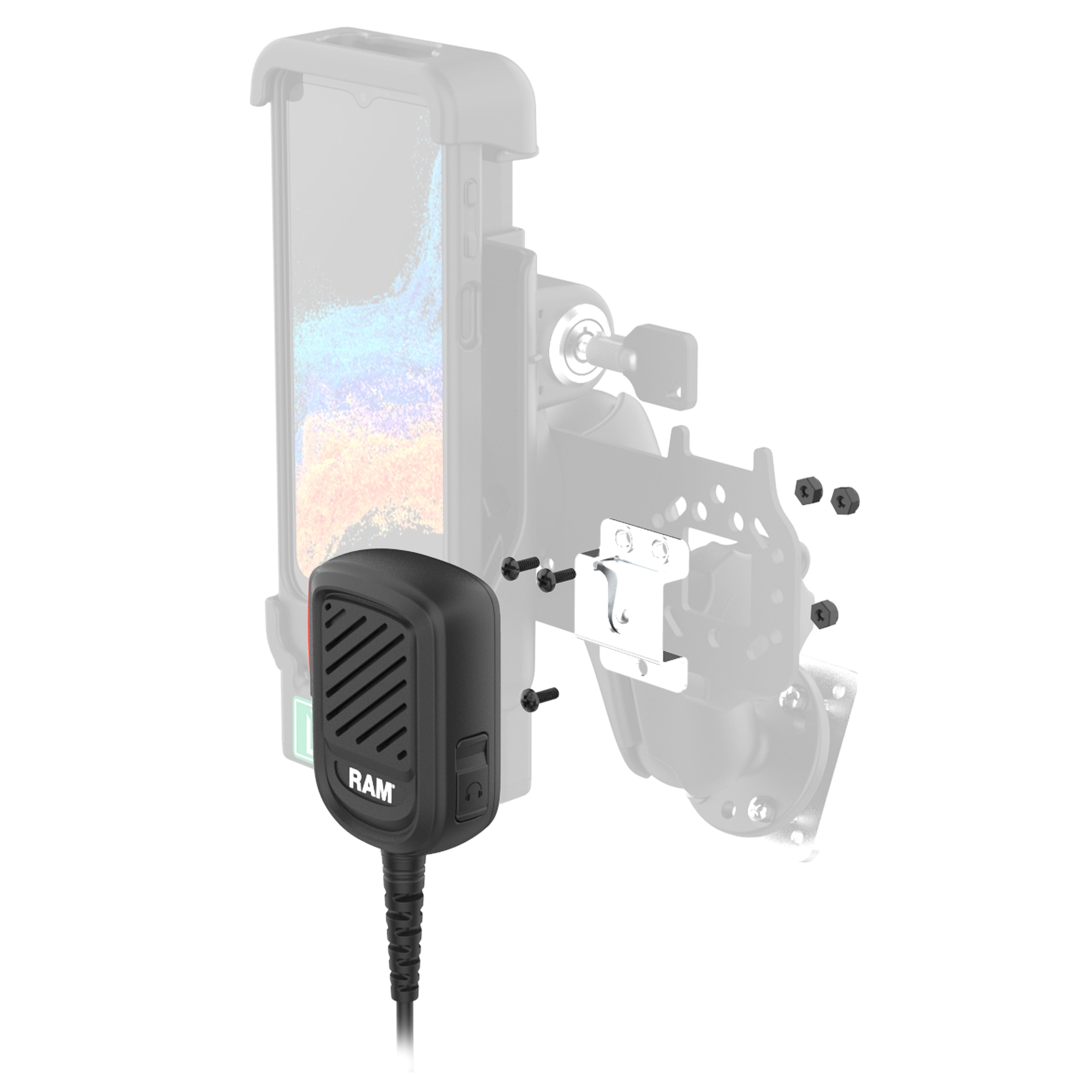 RAM-GDS-DOCKL-V15-SAM84-RSM5:RAM-GDS-DOCKL-V15-SAM84-RSM5_1:GDS® Locking PTT Speaker Mic Kit for XCover7 Pro/6 Pro - Kodiak
