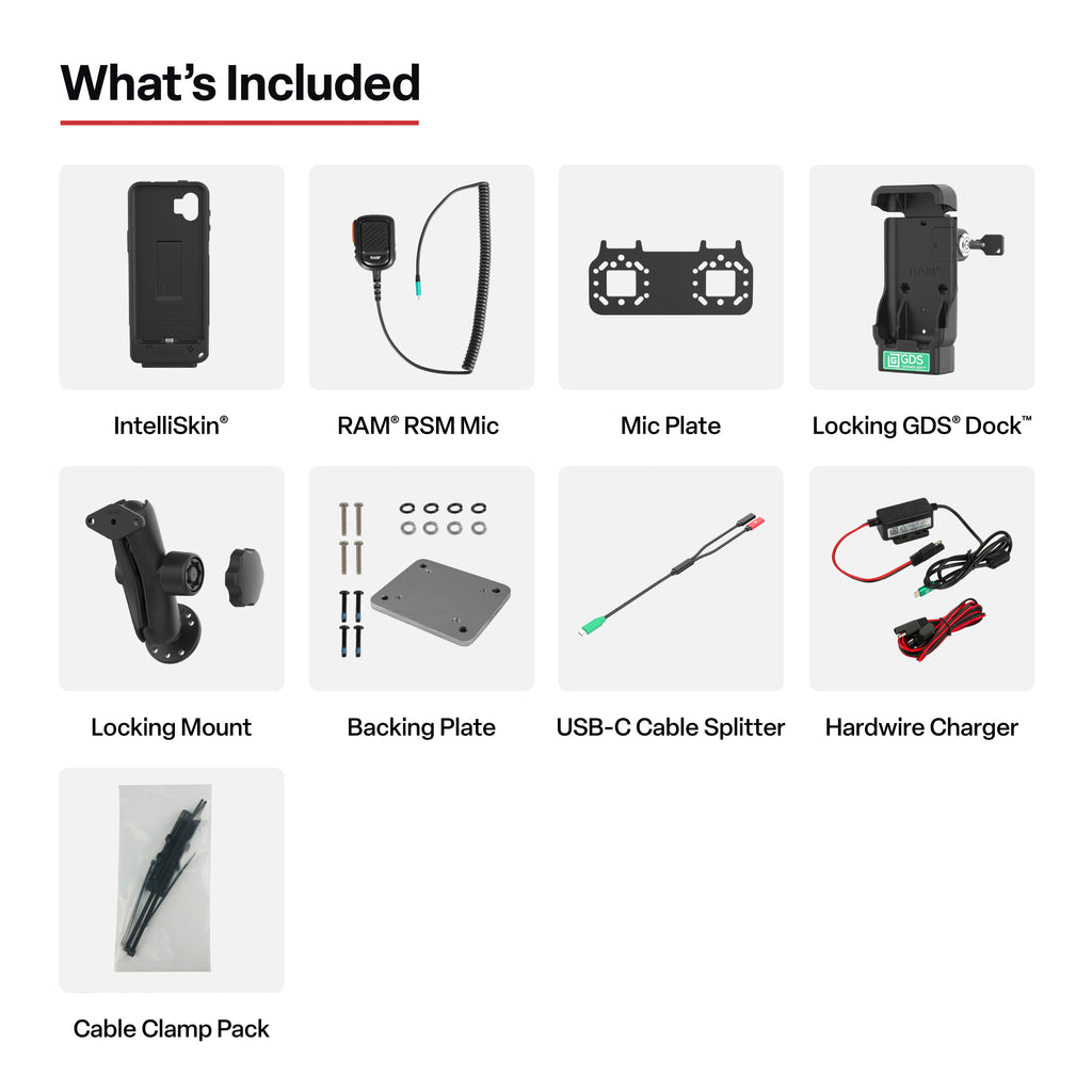 RAM-GDS-DOCKL-V15-SAM84-RSM5:RAM-GDS-DOCKL-V15-SAM84-RSM5_1:GDS® Locking PTT Speaker Mic Kit for XCover7 Pro/6 Pro - Kodiak