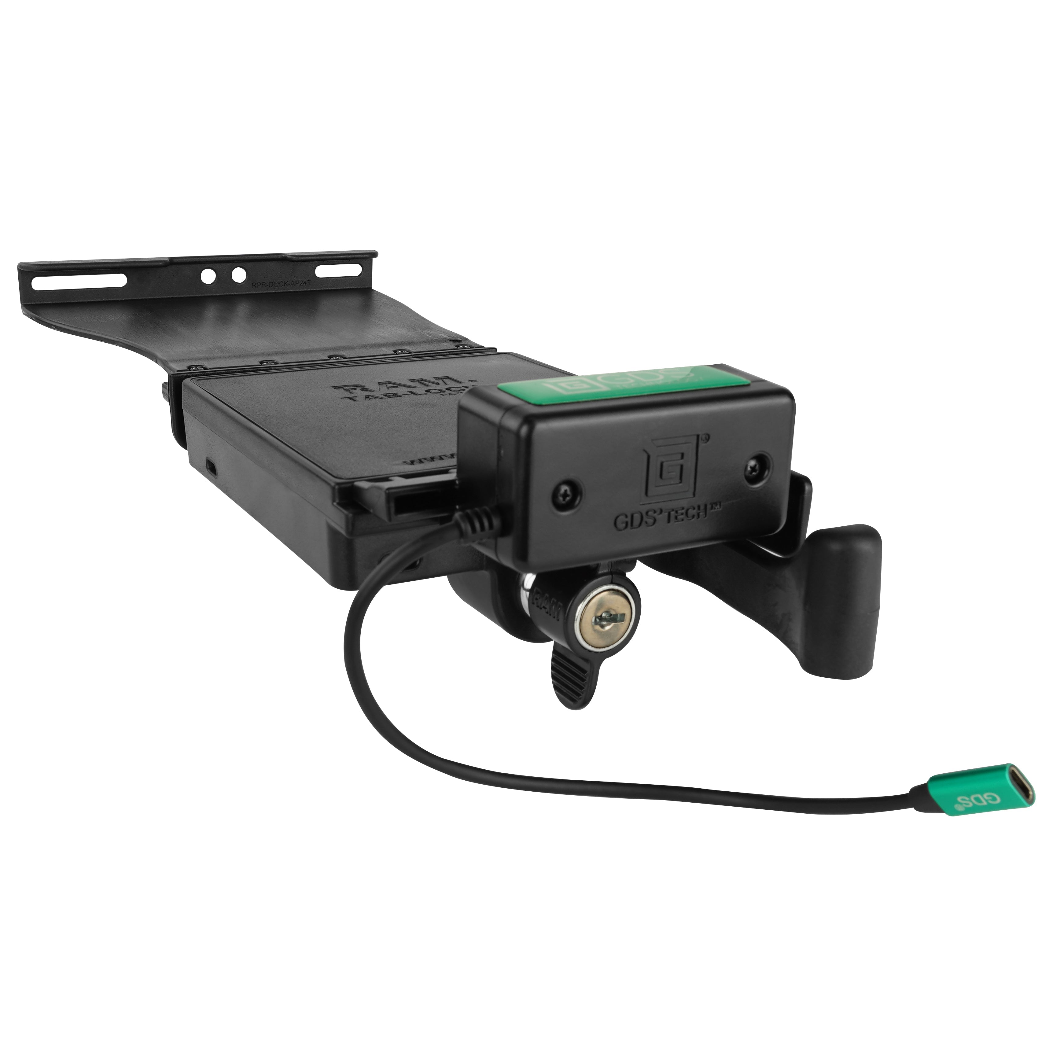 RAM-GDS-DOCKL-V2-AP24CPU:RAM-GDS-DOCKL-V2-AP24CPU_1:GDS® Locking Vehicle Dock for Apple iPad Pro 12.9" 3rd - 5th Gen