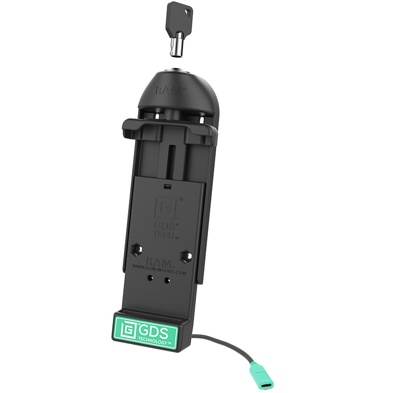 RAM-GDS-DOCKL-V3CU:RAM-GDS-DOCKL-V3CU_1:GDS® Locking Vehicle Phone Dock with USB Type-C 3.1 for IntelliSkin®