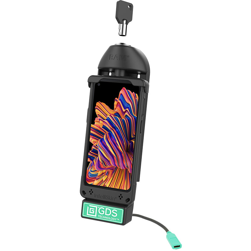 RAM-GDS-DOCKL-V3CU:RAM-GDS-DOCKL-V3CU_1:GDS® Locking Vehicle Phone Dock with USB Type-C 3.1 for IntelliSkin®