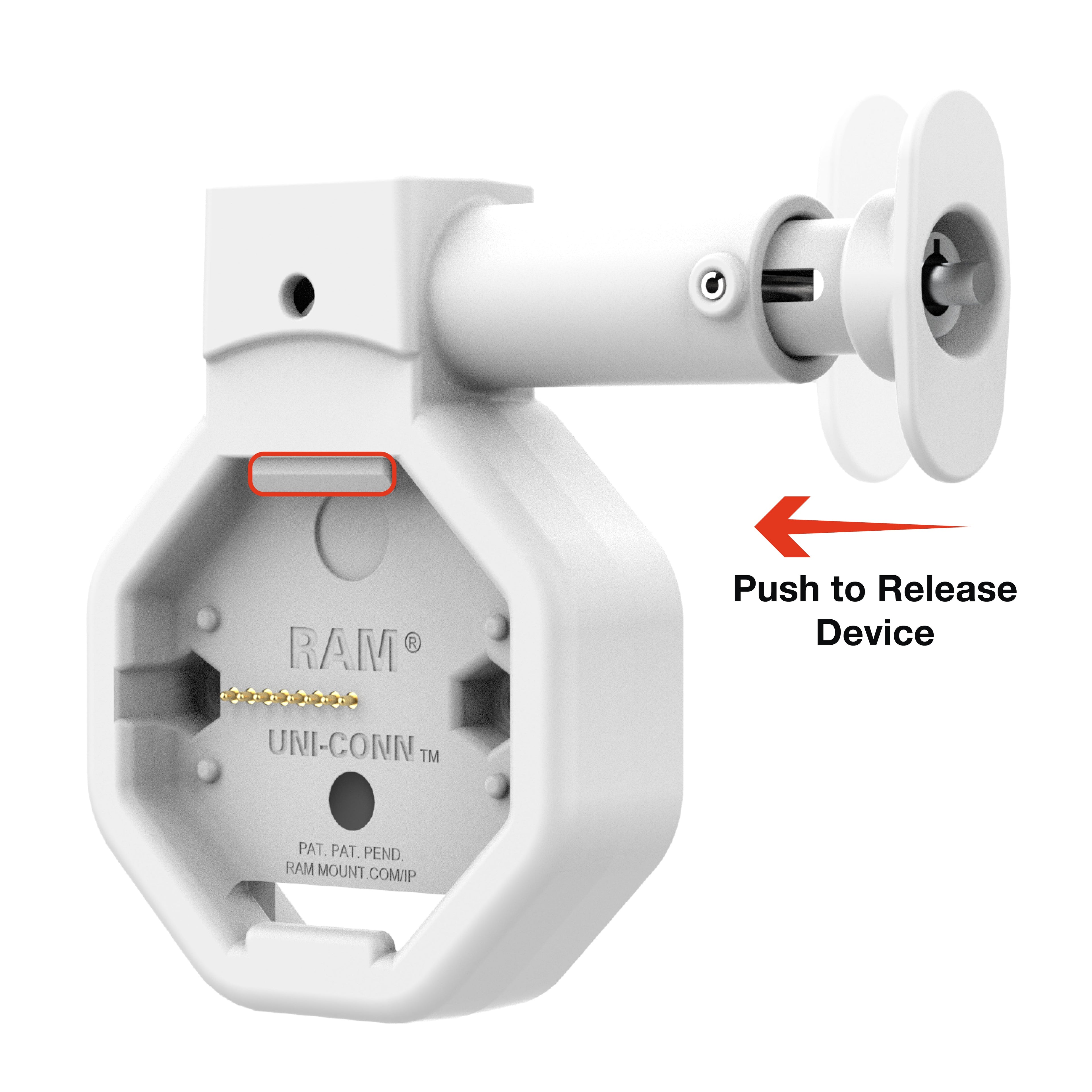 RAM-GDS-DOCKL-W5-U5-POEU-GRY:RAM-GDS-DOCKL-W5-U5-POEU-GRY_1:GDS® Uni-Conn™ Powered Locking Wall Dock with PoE - Gray