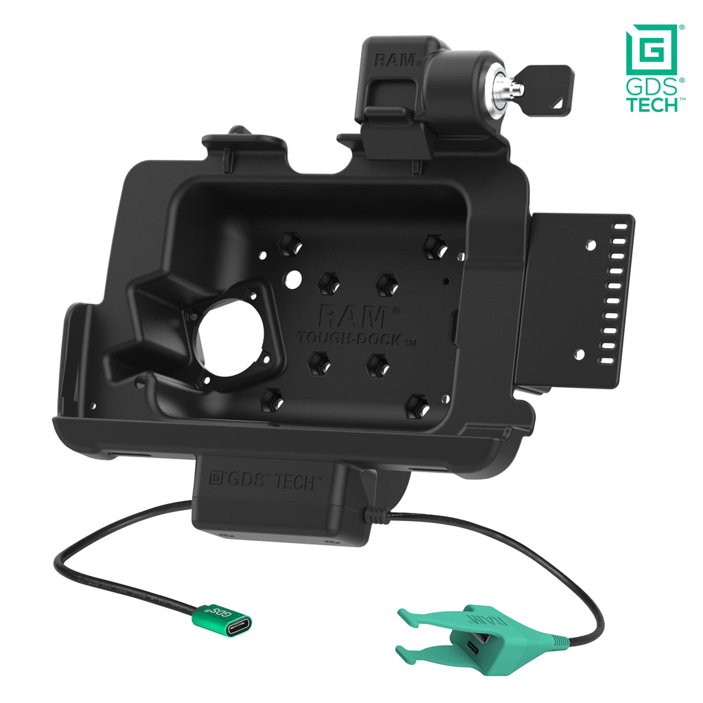 RAM-GDS-DOCKL-ZE20-RJ45AU:RAM-GDS-DOCKL-ZE20-RJ45AU_1:Locking GDS® Dock + USB-A & RJ45 for Zebra ET401 8" with IntelliSkin®