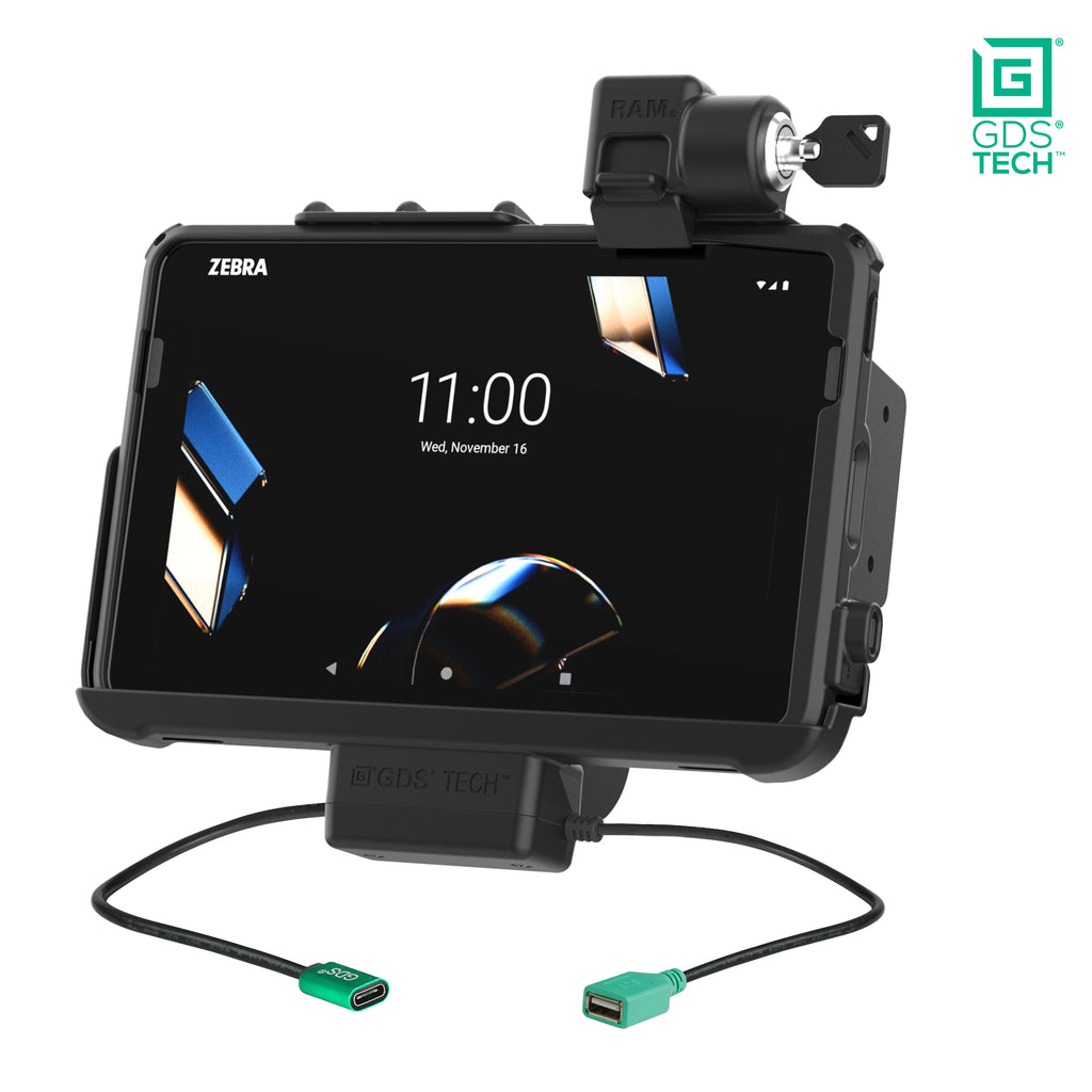 RAM-GDS-DOCKL-ZE21PDU:RAM-GDS-DOCKL-ZE21PDU_1:Locking GDS® Dock + Data for Zebra ET401 & ET4x 10" with IntelliSkin®